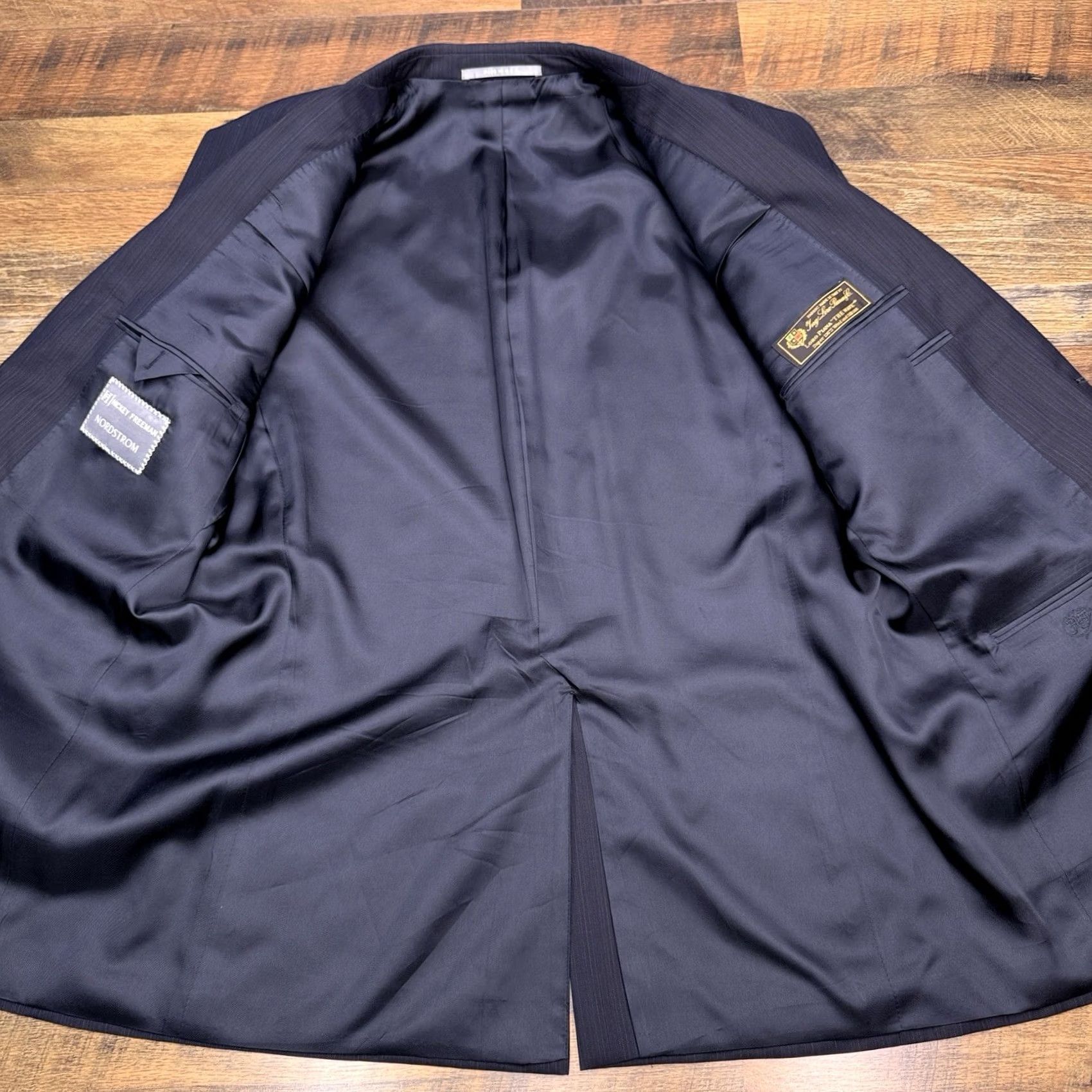 Loro Piana Hickey Freeman Loro Piana Suit Jacket 44 Navy Blue Wool Blazer Size 44R - 3 Thumbnail