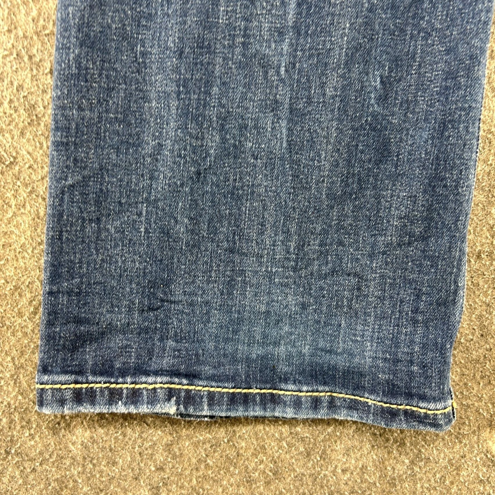 Miss Me Miss Me Jeans Womens 30x33 Blue Bootcut Dark Wash Distressed Rhinestone Sequin Embroidered Logo 5-Pocket Denim Cotton Blend Rock Western Vintage? No Size 30" / US 8 / IT 44 - 3 Thumbnail