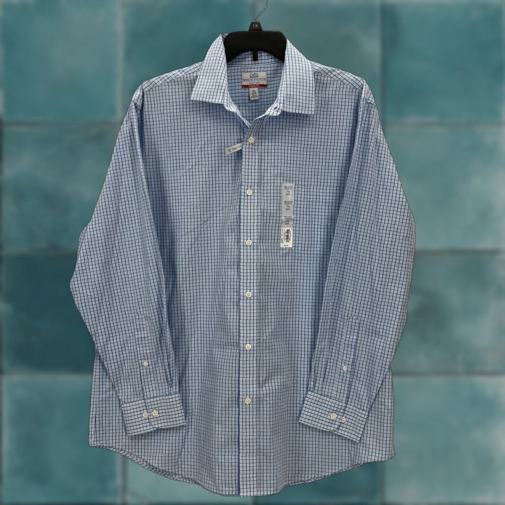 Croft & Barrow Croft & Barrow Shirt Mens 17.5 34/35 Classic Fit Easy Care Dress Blue Plaid NWOT blue plaid shirt Mens 17.5 34/35 Long Sleeve Dress Shirt Mens Lights Size 48R - 1 Thumbnail