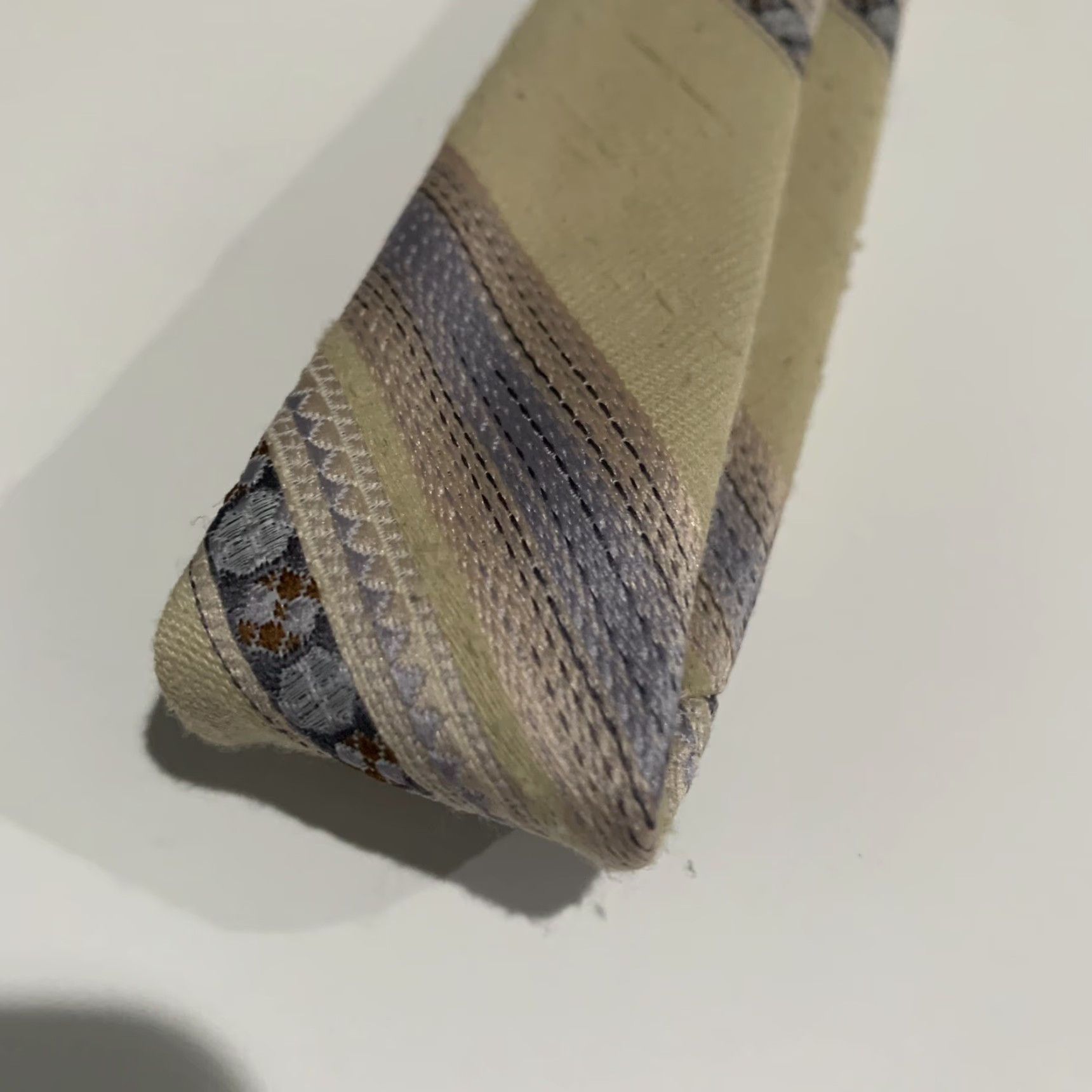 Vintage VINTAGE G Galvani Tie Men One Size Beige Blue 100% Polyester Woven Geometric Abstract Retro Classic Width Short Italy Designer Size ONE SIZE - 6 Thumbnail