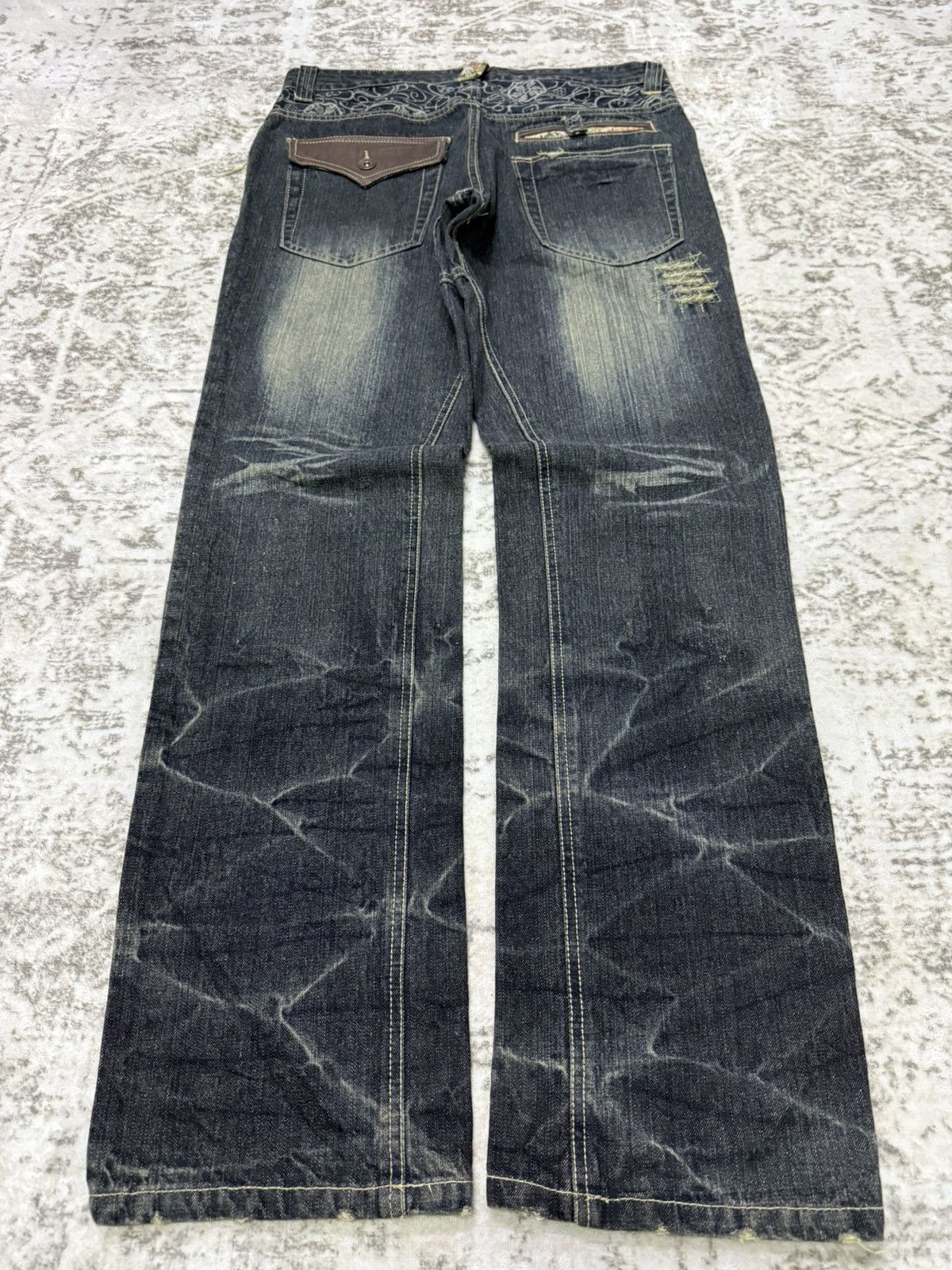 Kapital Gumu Japan Distressed Boro Honeycomb Loose Jeans Size US 33 - 2 Thumbnail
