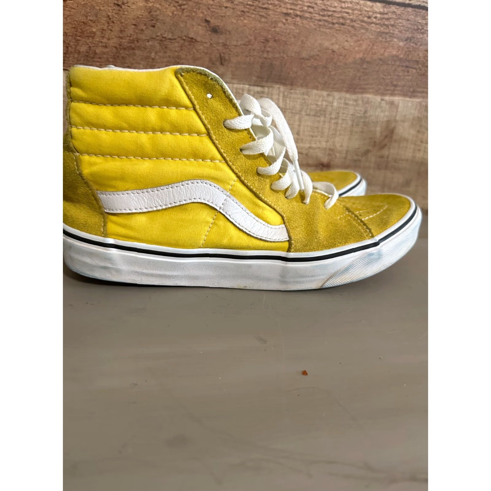 Vans Vans Sk8 Hi Mens Yellow White Skate Shoes High Top Skateboard Sneakers size 9.0 Men’s Shoes Size US M / EU 48-50 / 2 - 2 Thumbnail