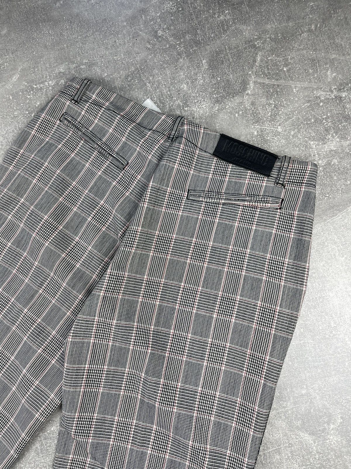 Moschino × Vintage Moschino Vintage Rare Archive Flared Checkered Pants Size 34" / US 12 / IT 48 - 4 Thumbnail