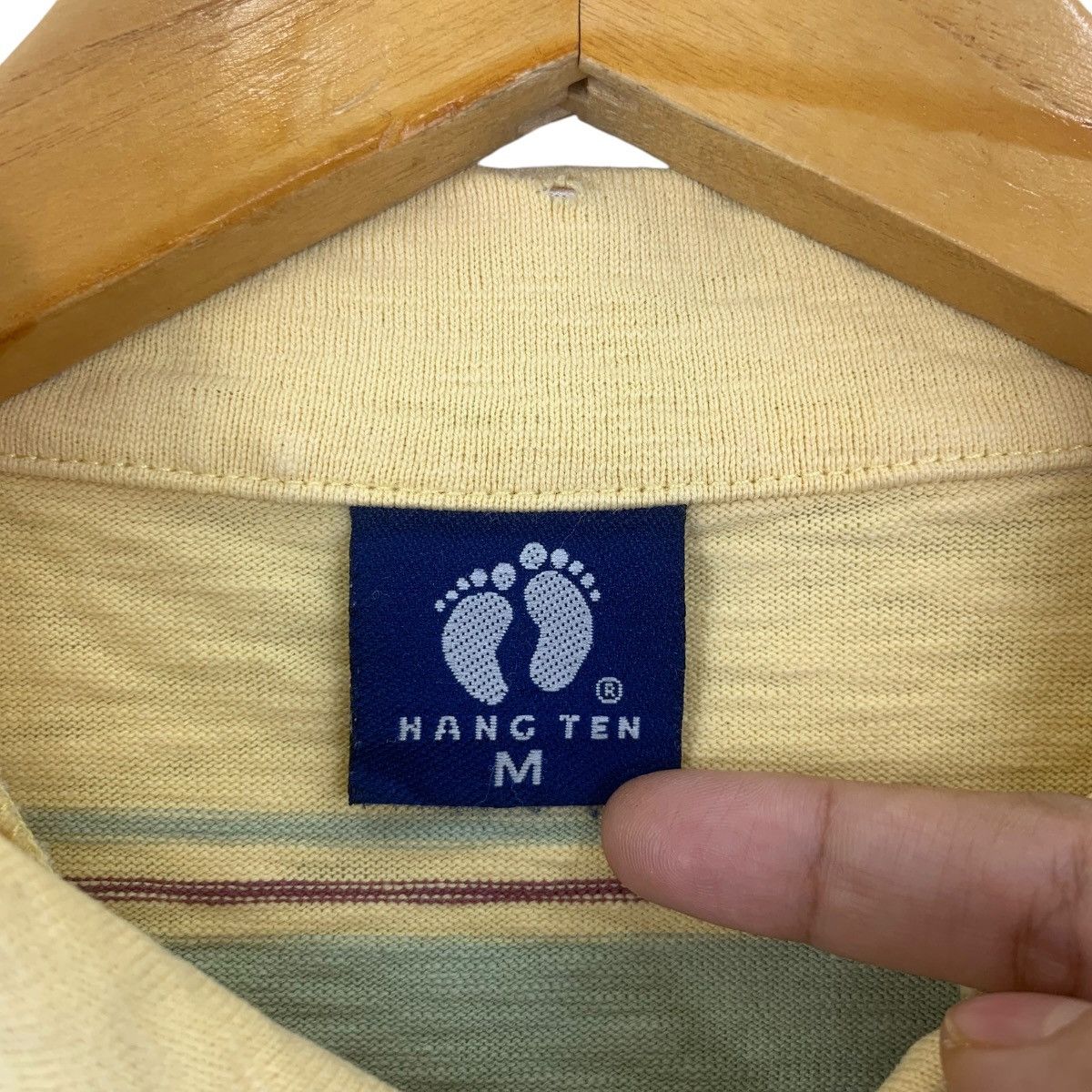 Hang Ten Vintage HANG TEN HAWAII Surf Foot Logo Striped Polo Size US M / EU 48-50 / 2 - 7 Thumbnail