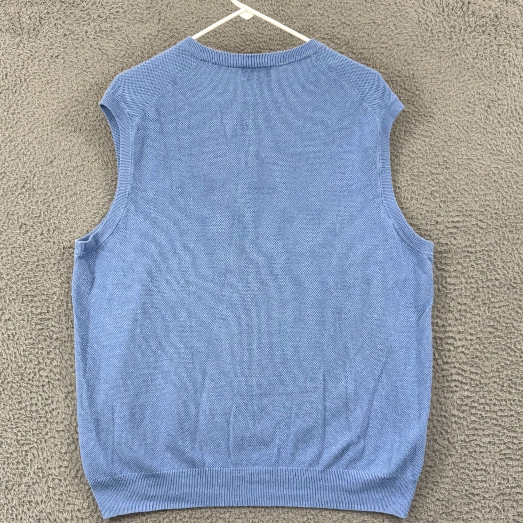 Brooks Brothers Brooks Brothers Vest Mens XL Blue Linen Blend V-Neck Knit 90s Preppy Golf Walking Solid Pattern Size US XL / EU 56 / 4 - 2 Thumbnail