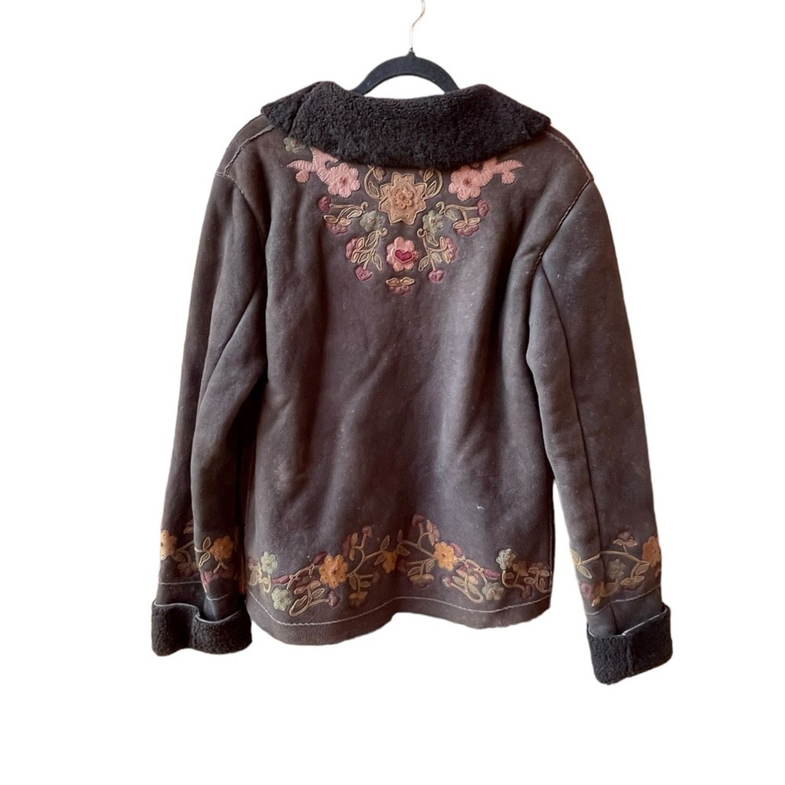 Ralph Lauren VTG Ralph Lauren Coat SHEARLING Suede LEATHER Embroider Size M / US 6-8 / IT 42-44 - 5 Thumbnail