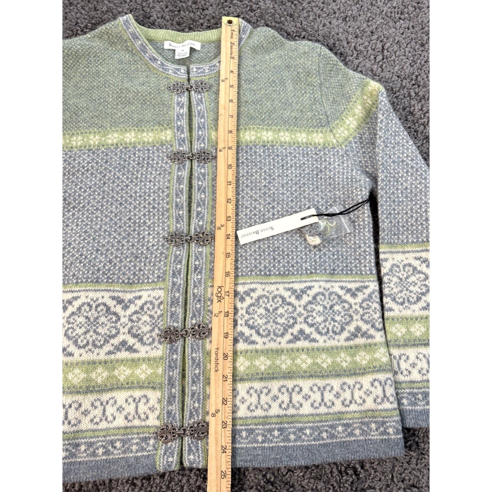 Vintage VINTAGE Susan Bristol Wool Cardigan Sweater Women M Nordic Fair Isle Fisherman NWT Size M / US 6-8 / IT 42-44 - 2 Thumbnail