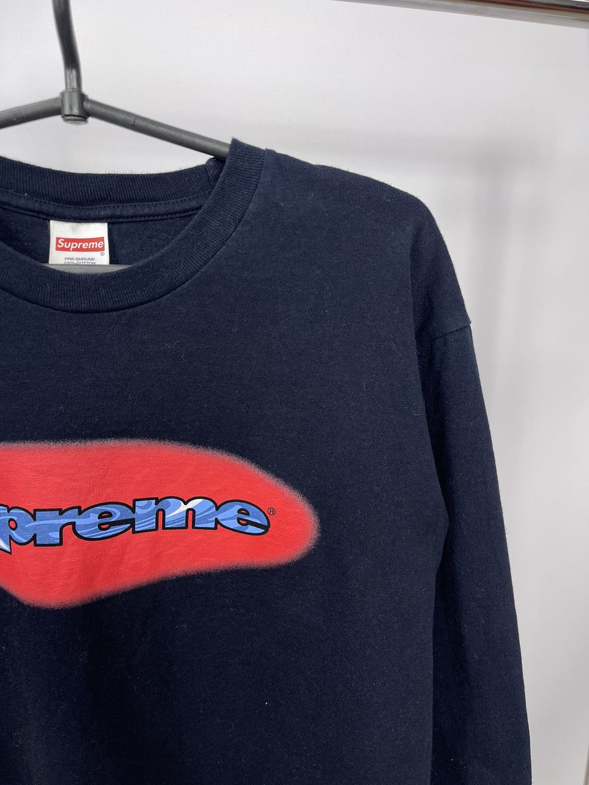 Supreme Supreme 2018 Oval Logo Ripple Long Sleeve T Shirt Size M Size US M / EU 48-50 / 2 - 2 Thumbnail