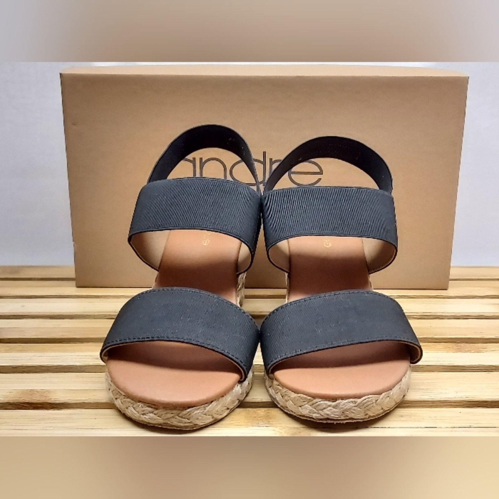 Other Andre Assous Womens Black Allison Espadrille Sandals Size 6 Size US 6 / IT 36 - 5 Thumbnail