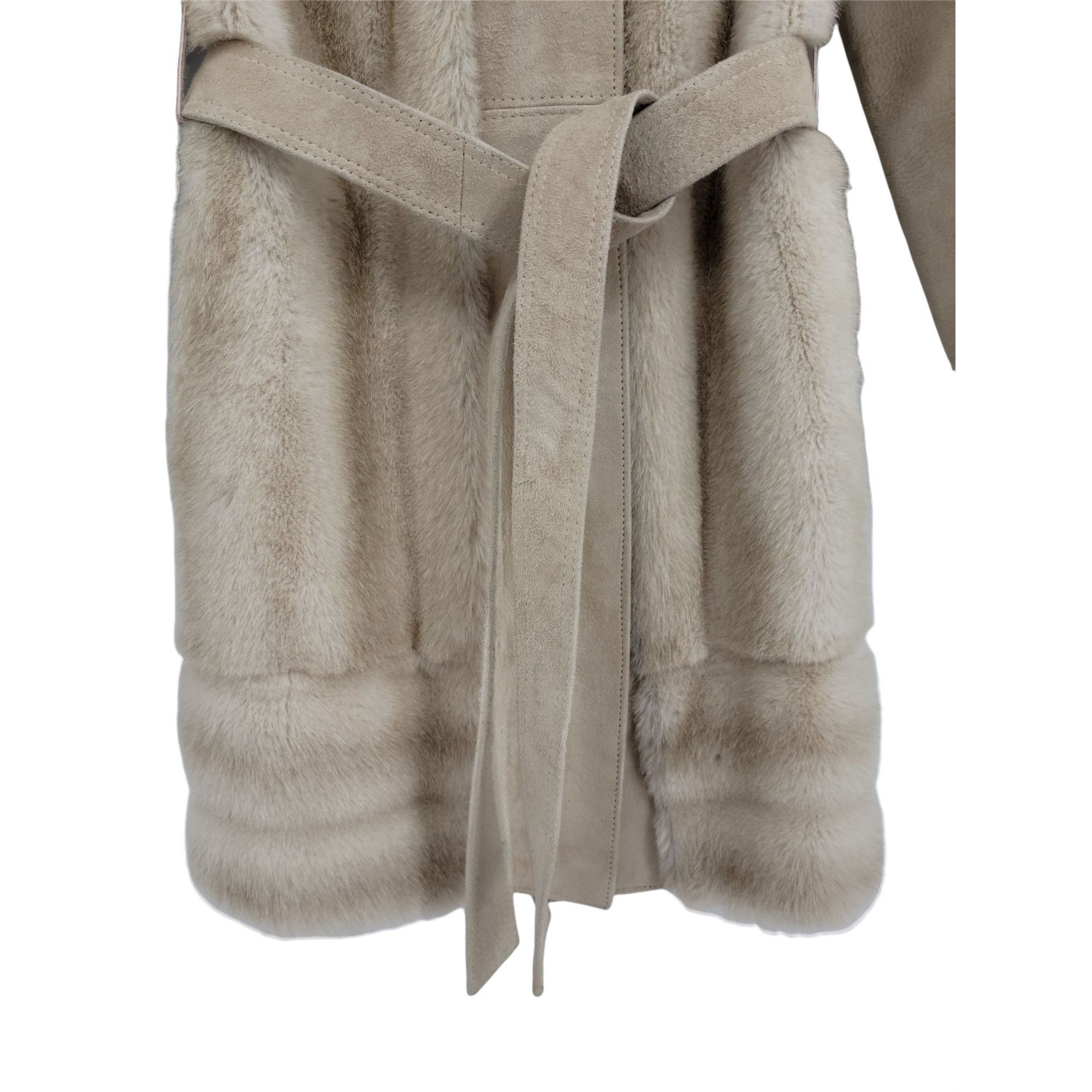 Vintage Vtg 60's Lilli Ann Vegan Faux Fur Penny Lane Coat Sz S Belte Size S / US 4 / IT 40 - 6 Thumbnail