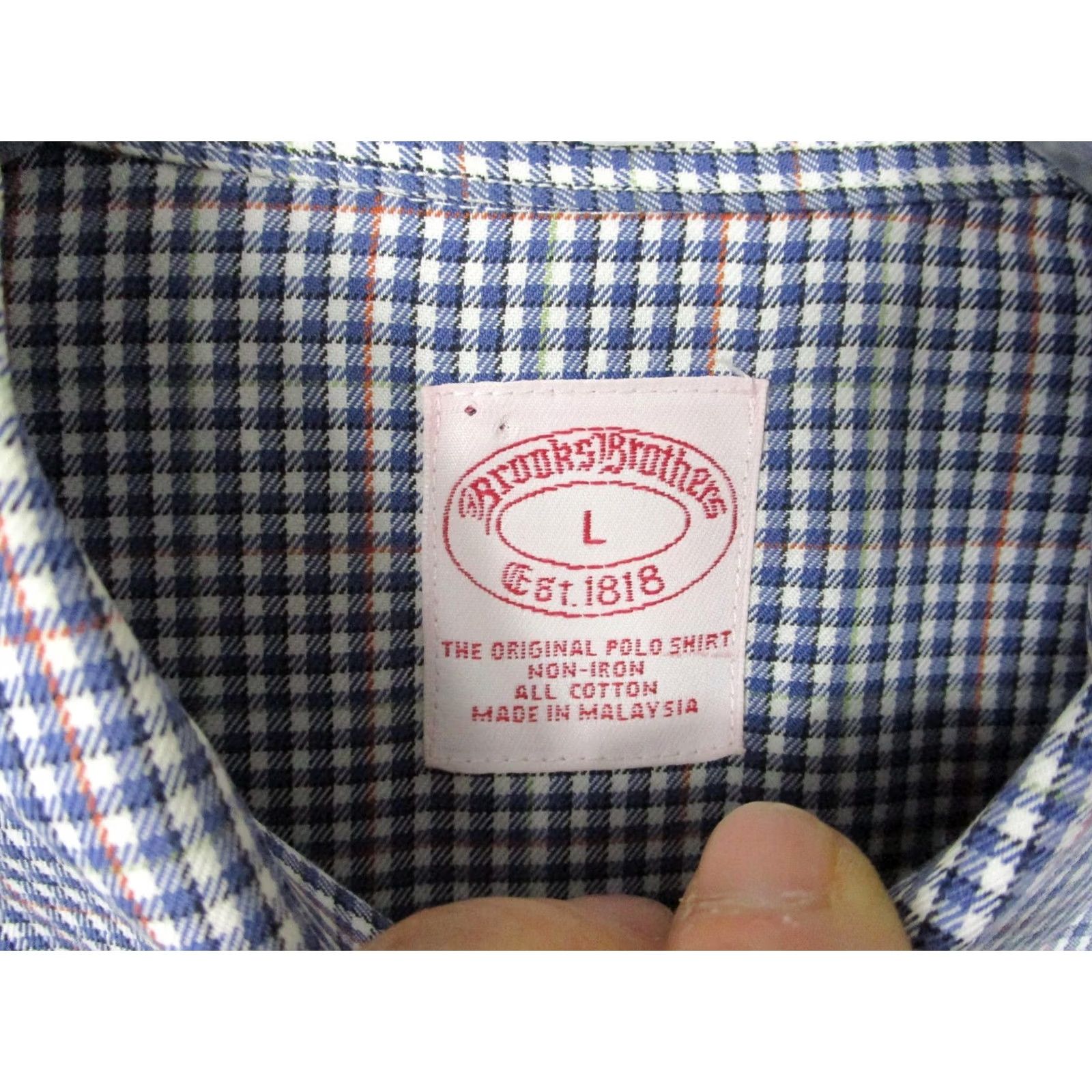 Brooks Brothers Brooks Brothers Shirt Mens Large Blue Red Check Non-Iron Cotton Long Sleeve Size US L / EU 52-54 / 3 - 4 Thumbnail