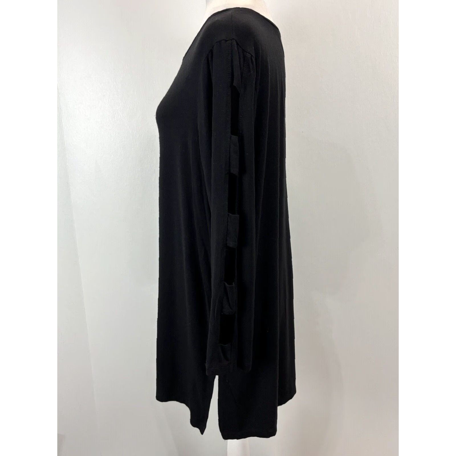 Vintage Chicos Women's Black Long Sleeve Tunic Top Shirt Size Large Size L / US 10 / IT 46 - 2 Thumbnail