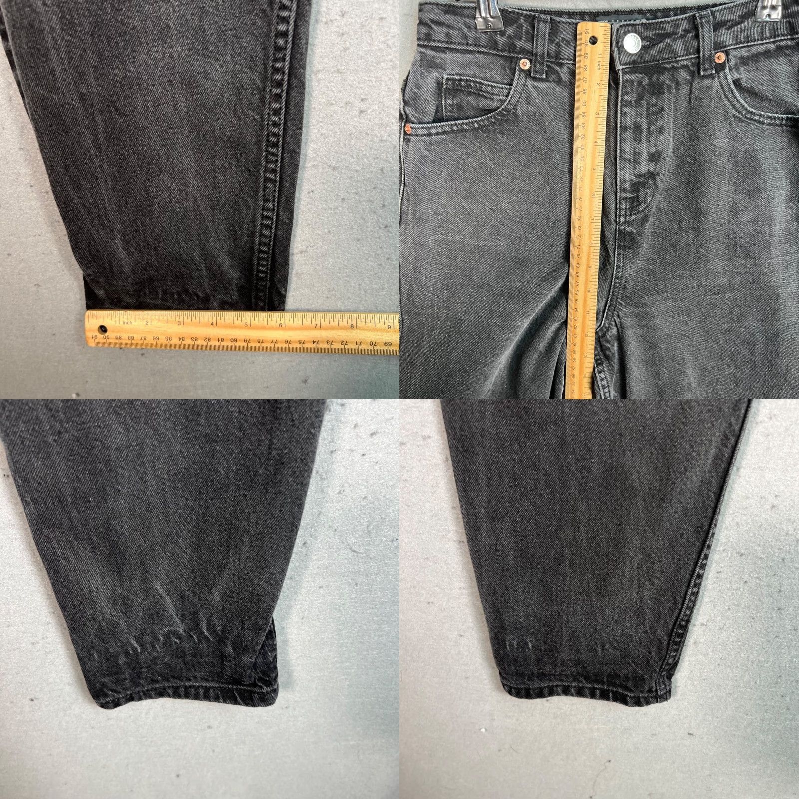 Asos ASOS High-Waisted Black Tapered Jeans Womens 28 x 30 Cotton Denim Size 28" / US 6 / IT 42 - 8 Thumbnail