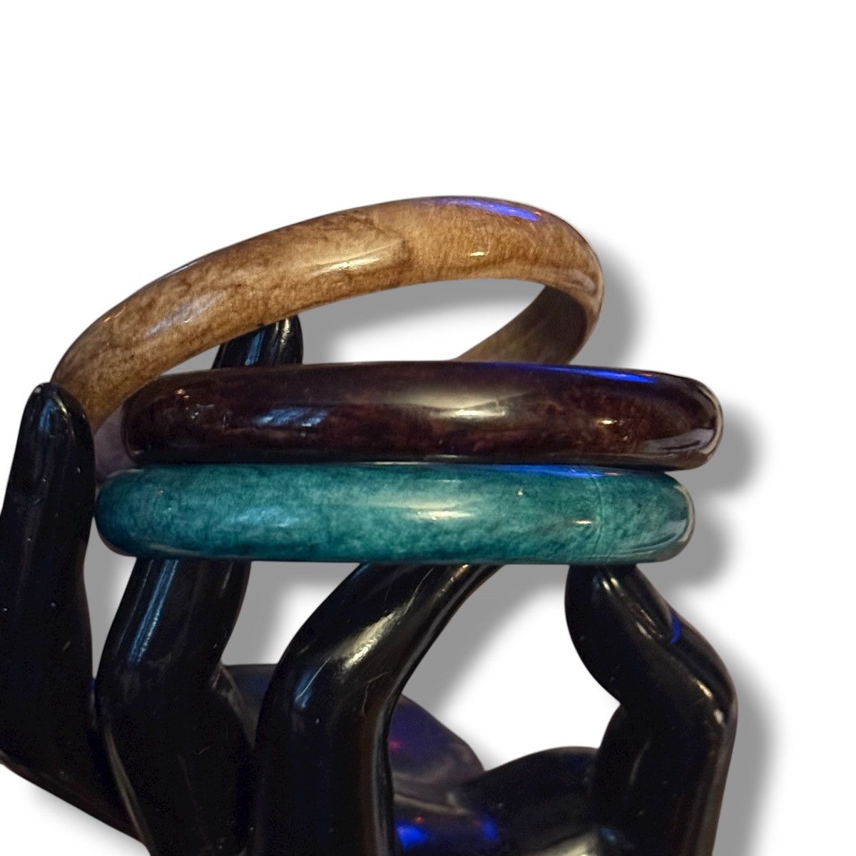 Other Teal, tan and brown marbled bangle bracelets Size ONE SIZE - 3 Thumbnail
