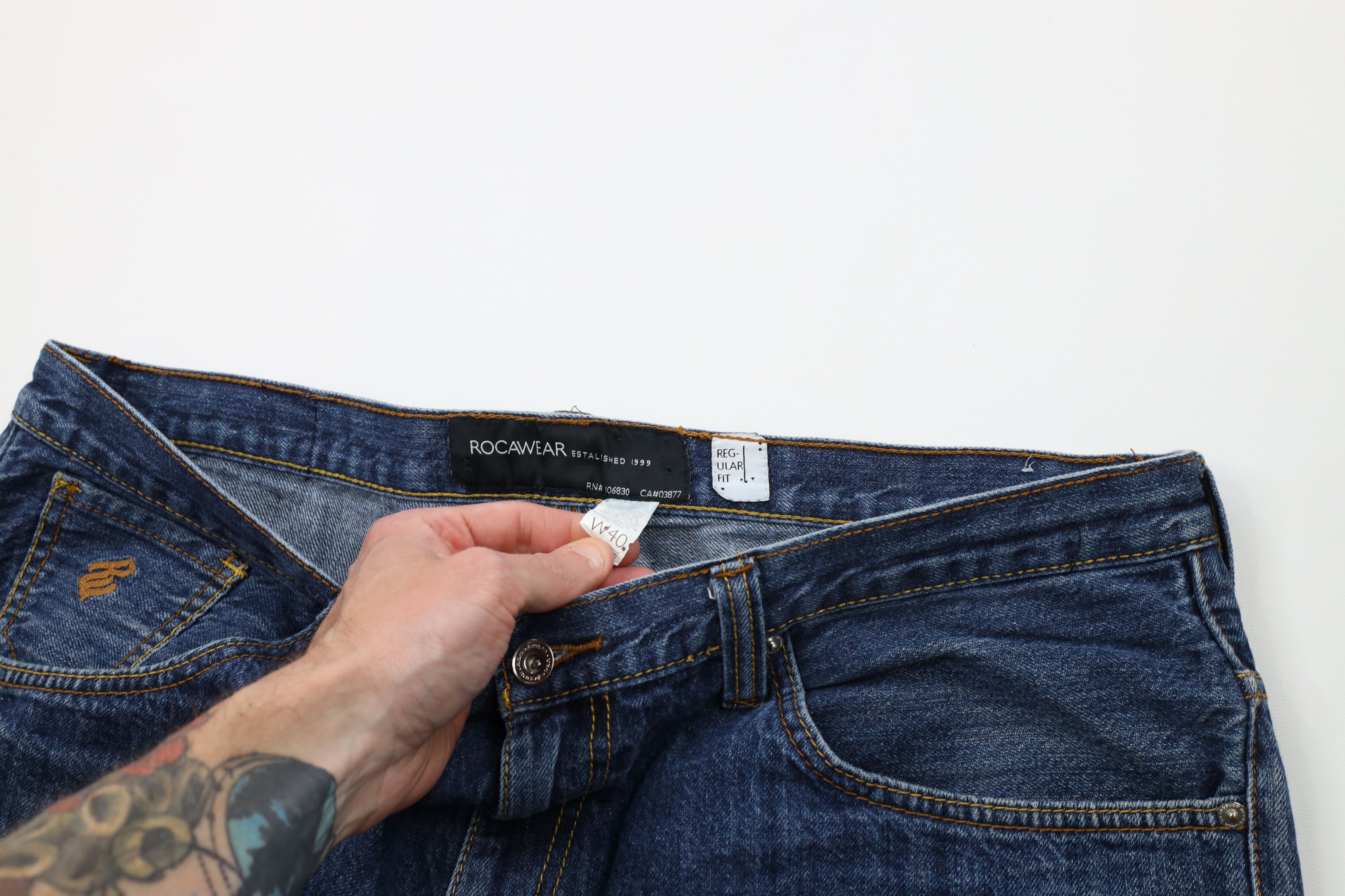 Rocawear Vintage Rocawear Baggy Fit Wide Leg Denim Jeans Pants Blue Size US 41 - 8 Thumbnail
