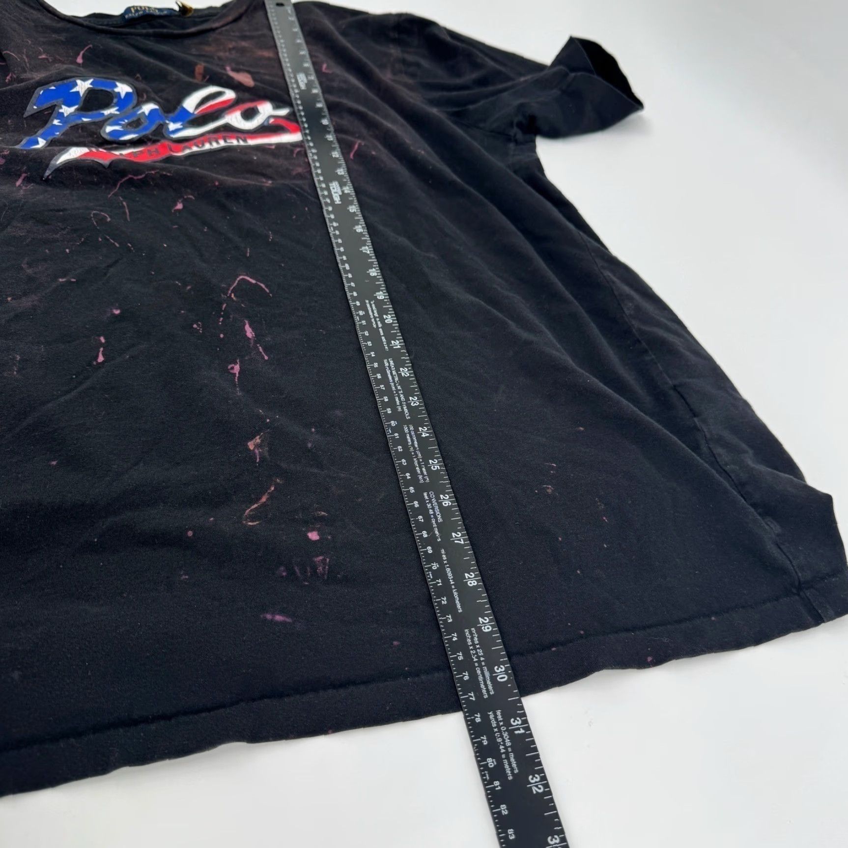 Polo Ralph Lauren Polo Ralph Lauren T-Shirt Black Graphic Print Crew Neck Short Sleeve Cotton XLT Oversized Logo USA, American Flag Mens Shirt Size US XL / EU 56 / 4 - 6 Thumbnail