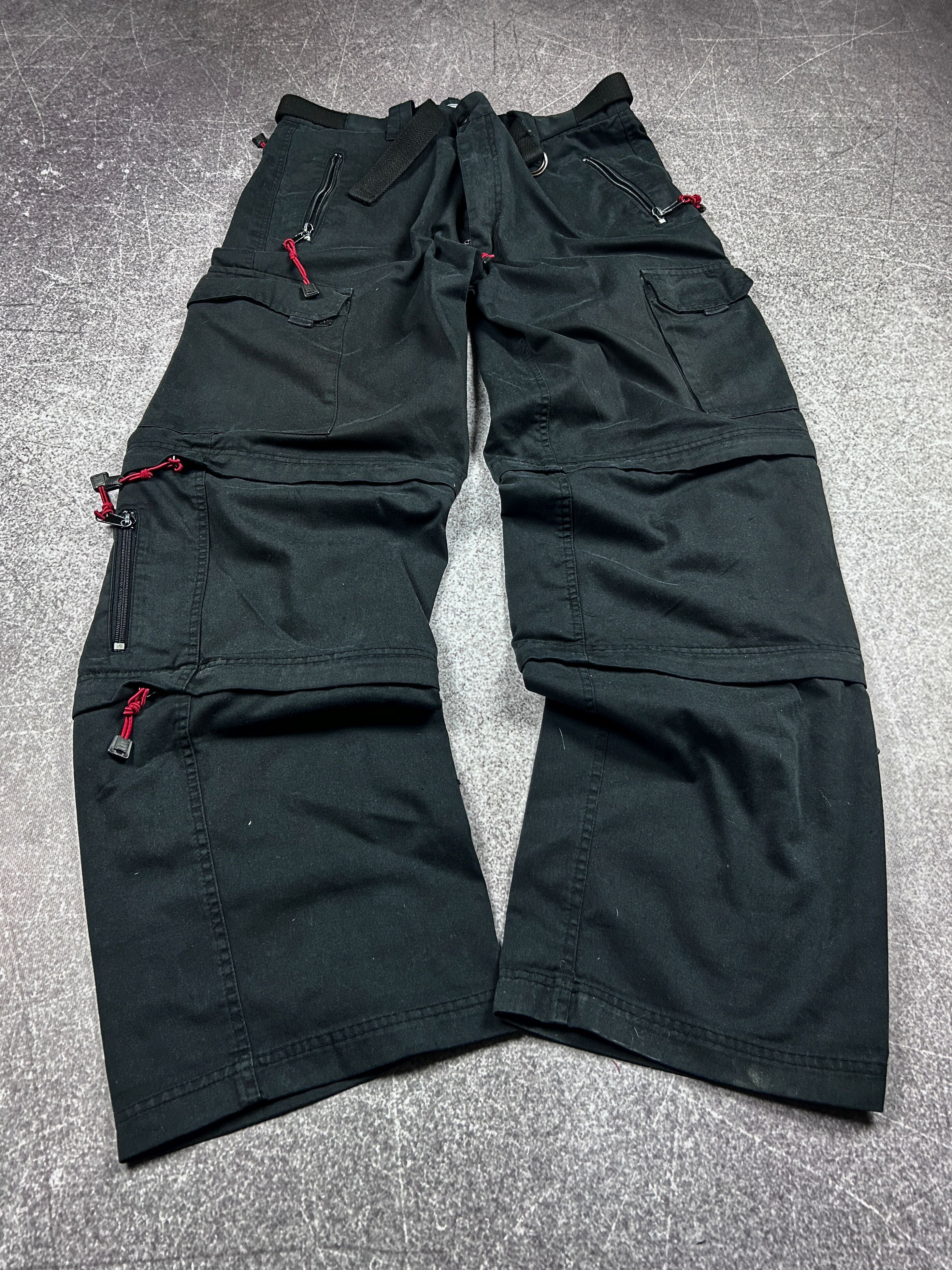 Vintage Y2K Cargo Pants Black Utility Multi Pocket Techwear Style Size US 32 / EU 48 - 1 Thumbnail