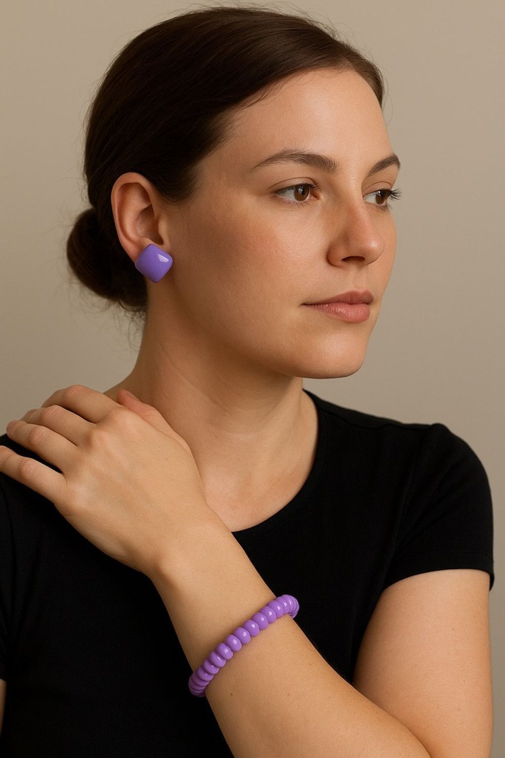 Other Vintage 1960s Lavender Clip-On Earrings & Bangle Set Size ONE SIZE - 7 Thumbnail