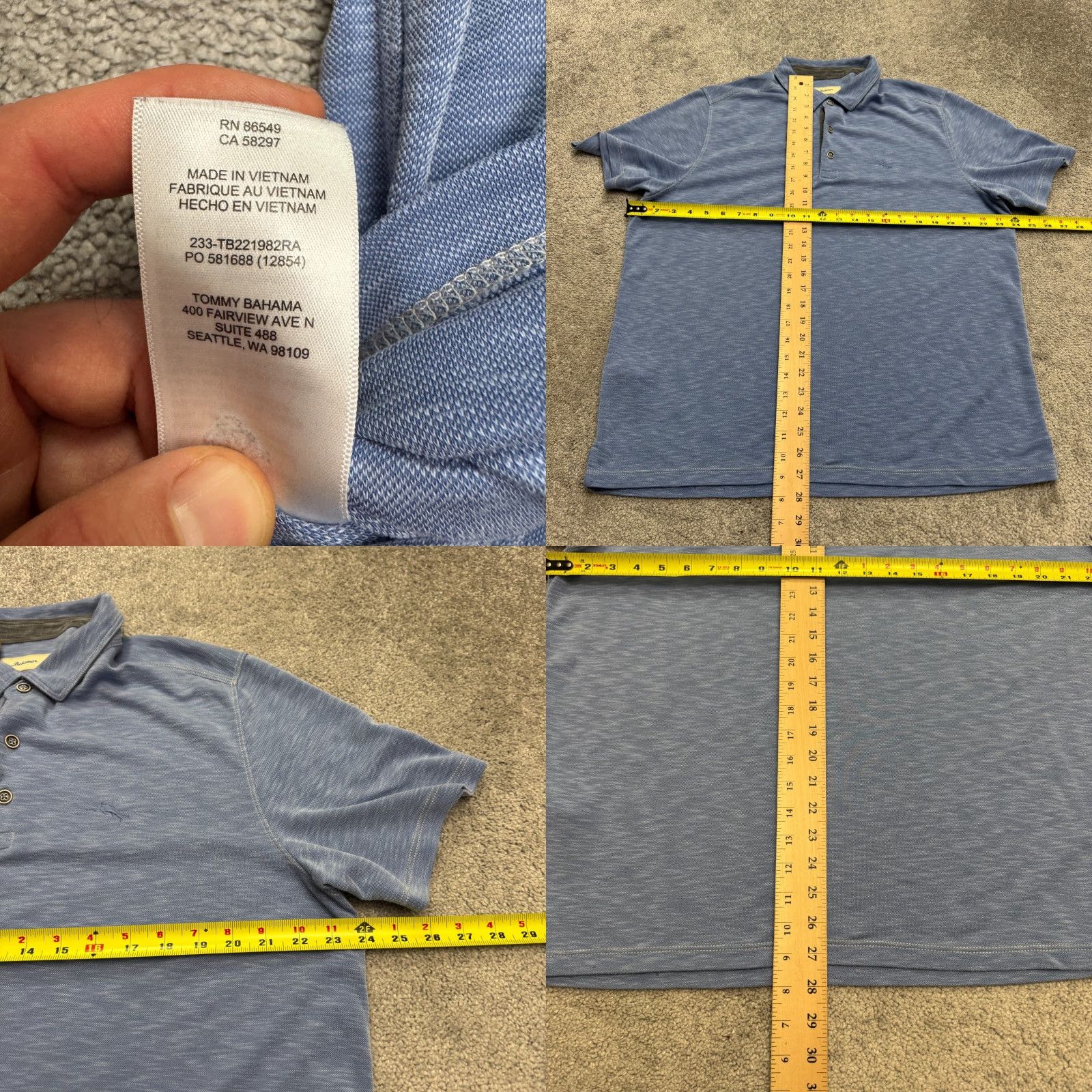 Tommy Bahama Tommy Bahama Polo Shirt Mens Large Blue Short Sleeve Golf Classic Modal Blend Shirt Size US L / EU 52-54 / 3 - 8 Thumbnail