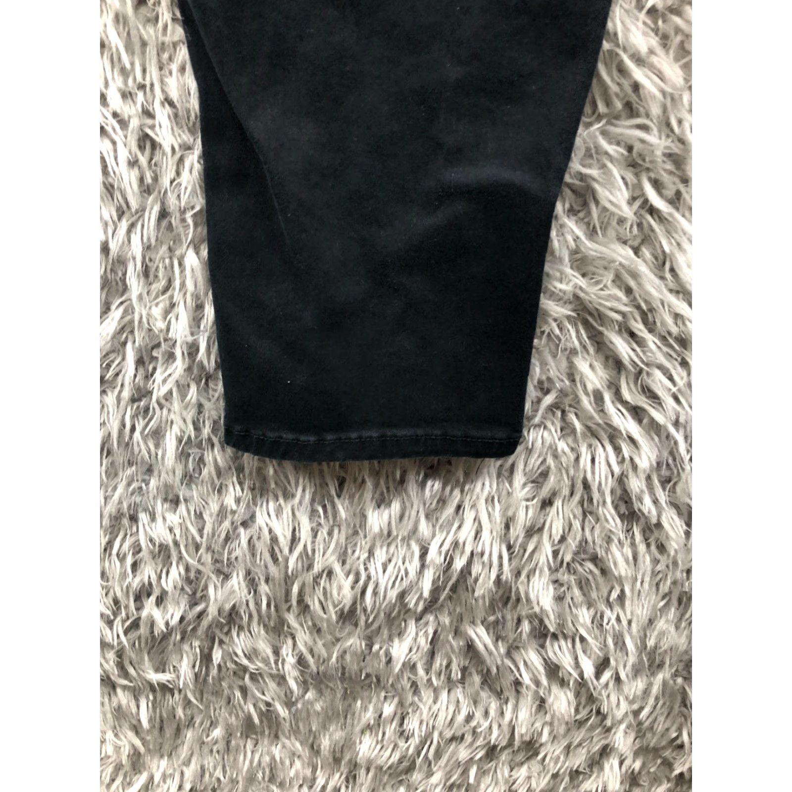Apt. 9 Apt.9 Modern Skinny Pull On Pants Womens 1X Black Dark Wash Knit Polyester Pockets Elastic Waist Jegging Slim Fit Flat Front Size 40" / US 18 - 7 Thumbnail
