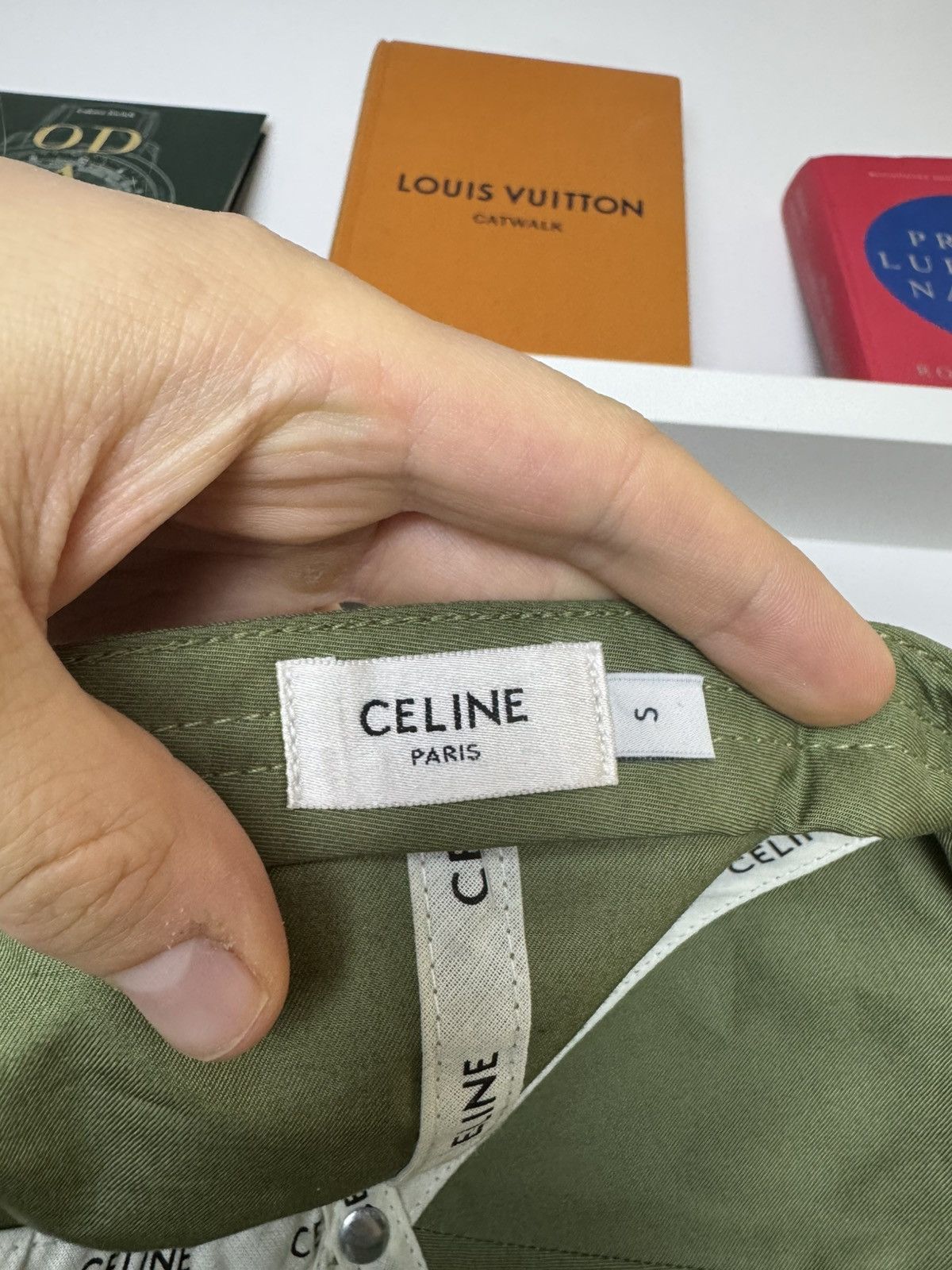 Celine Celine Hat Designer Baseball Cap Classic Logo Luxury Olive Size ONE SIZE - 6 Thumbnail