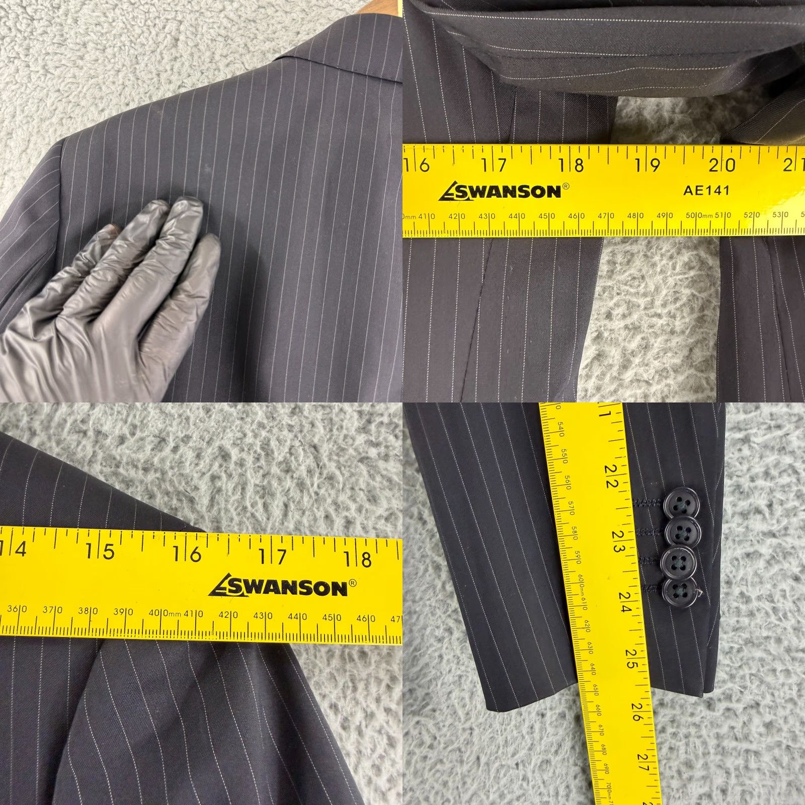 Theory **Theory Black Men's 38 Blazer Jacket Stripe Wool Blend Regular Fit** User: Theory Black Men's 38 Blazer Jacket Stripe Wool Blend Regular Fit Size US M / EU 48-50 / 2 - 8 Thumbnail
