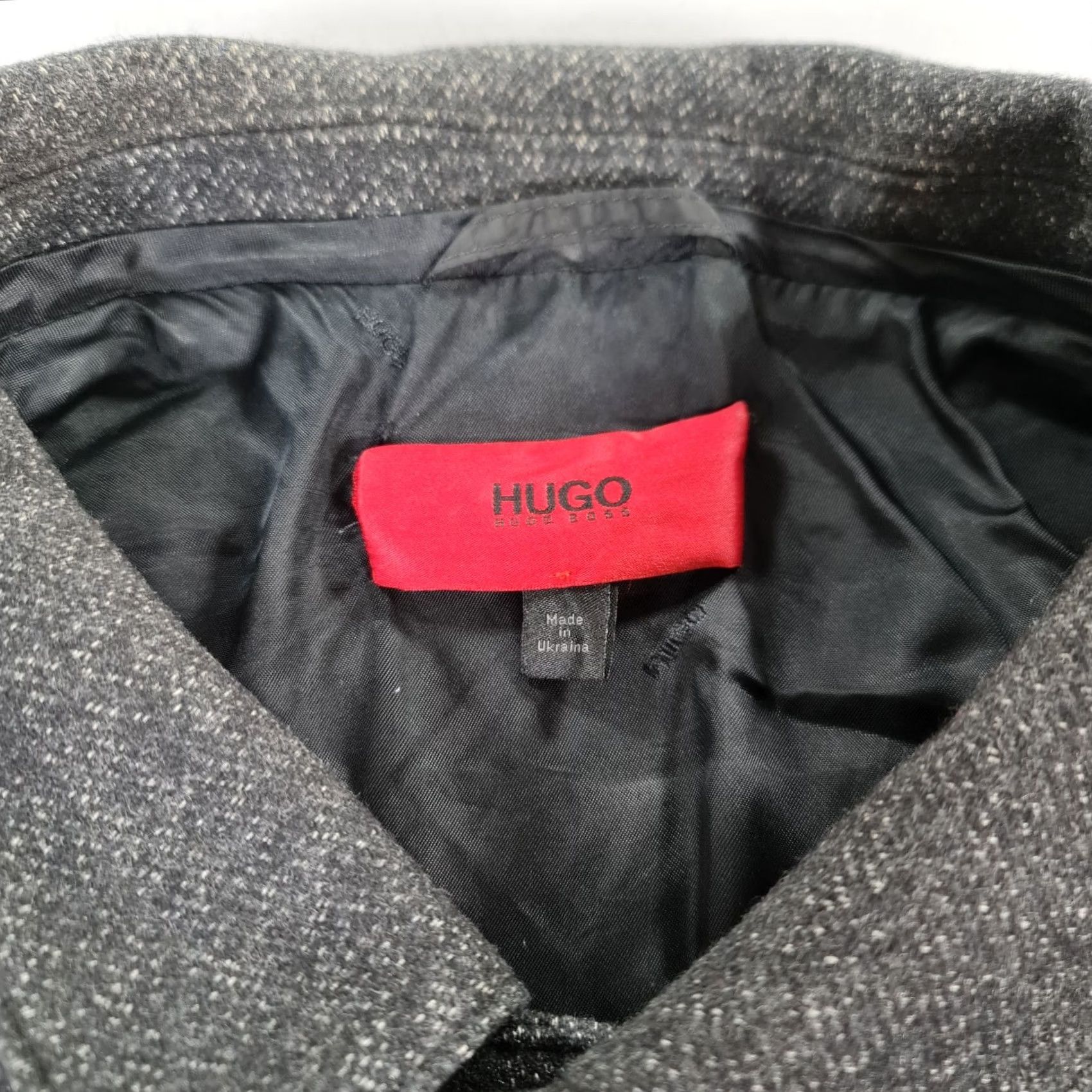 Hugo Boss HUGO BOSS Coat Mens Overcoat Long Wool Blend Single Breasted Grey XL Button Pockets Classic Vintage: No Womens Mens? Size US XL / EU 56 / 4 - 3 Thumbnail