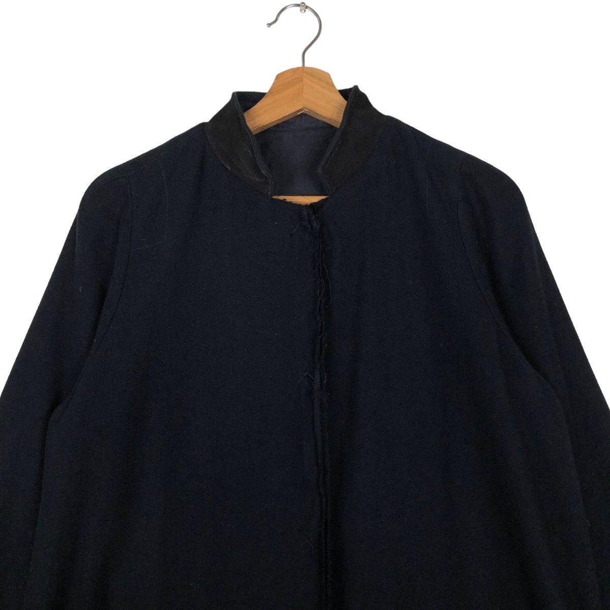 Japanese Brand 🔥Rich Black Long Jacket Fly Coats Kitsune Made in Italy Size US M / EU 48-50 / 2 - 3 Thumbnail