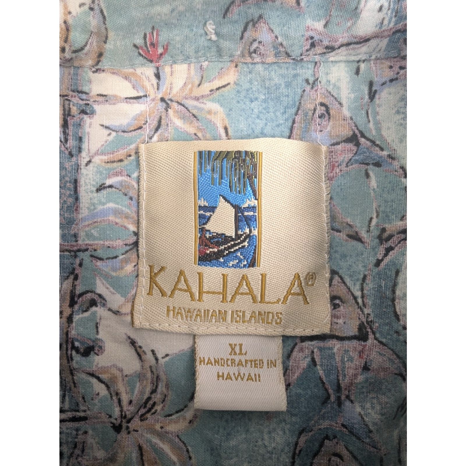 Vintage VINTAGE Kahala Shirt Mens XL Cotton Fish Palm Tree Hawaiian Island 1/4 Button Size US XL / EU 56 / 4 - 7 Thumbnail