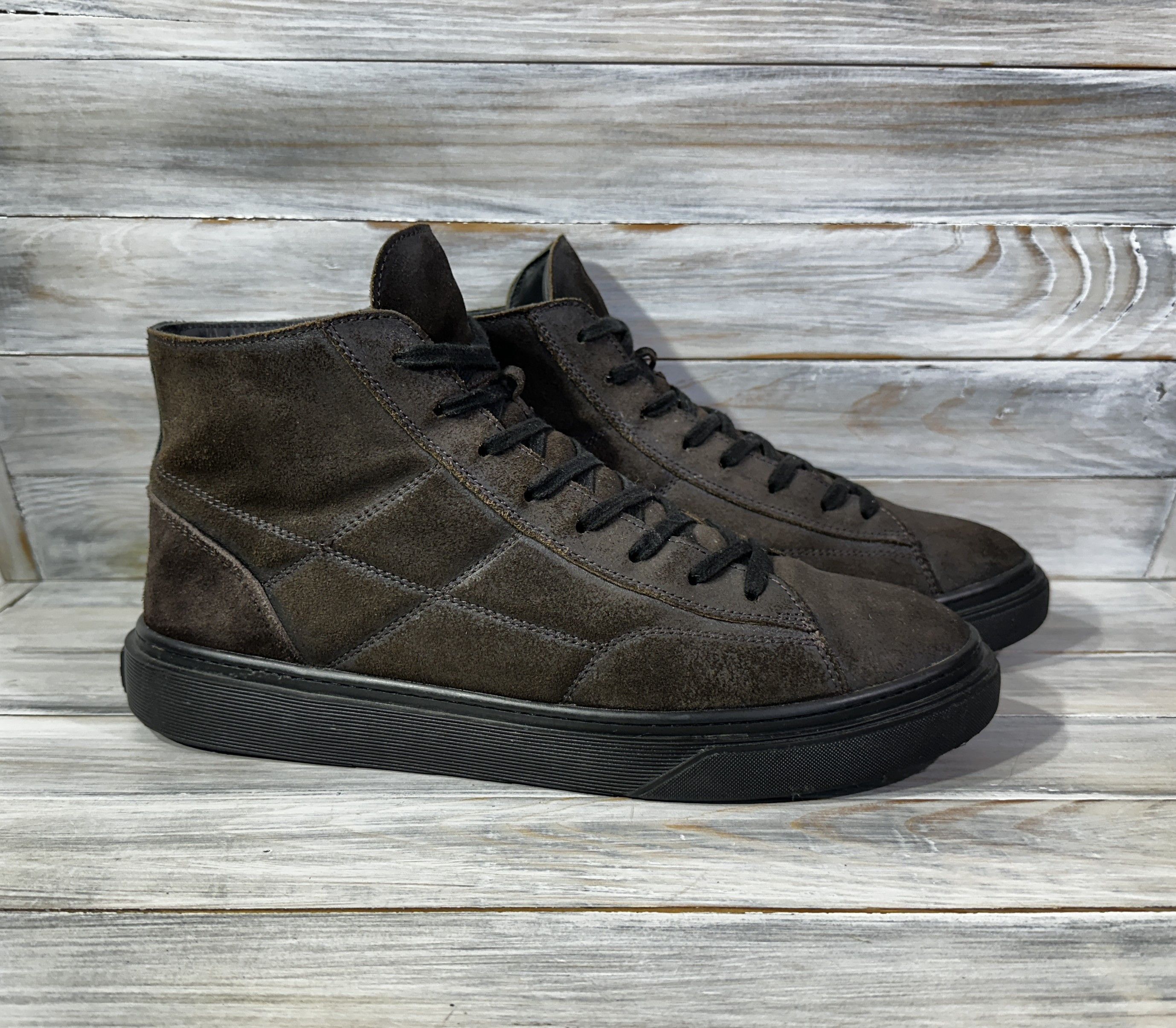 Hogan Suede Boots Sneaker Brown Luxury Brand Casual Shoes, Men's (Size 10)