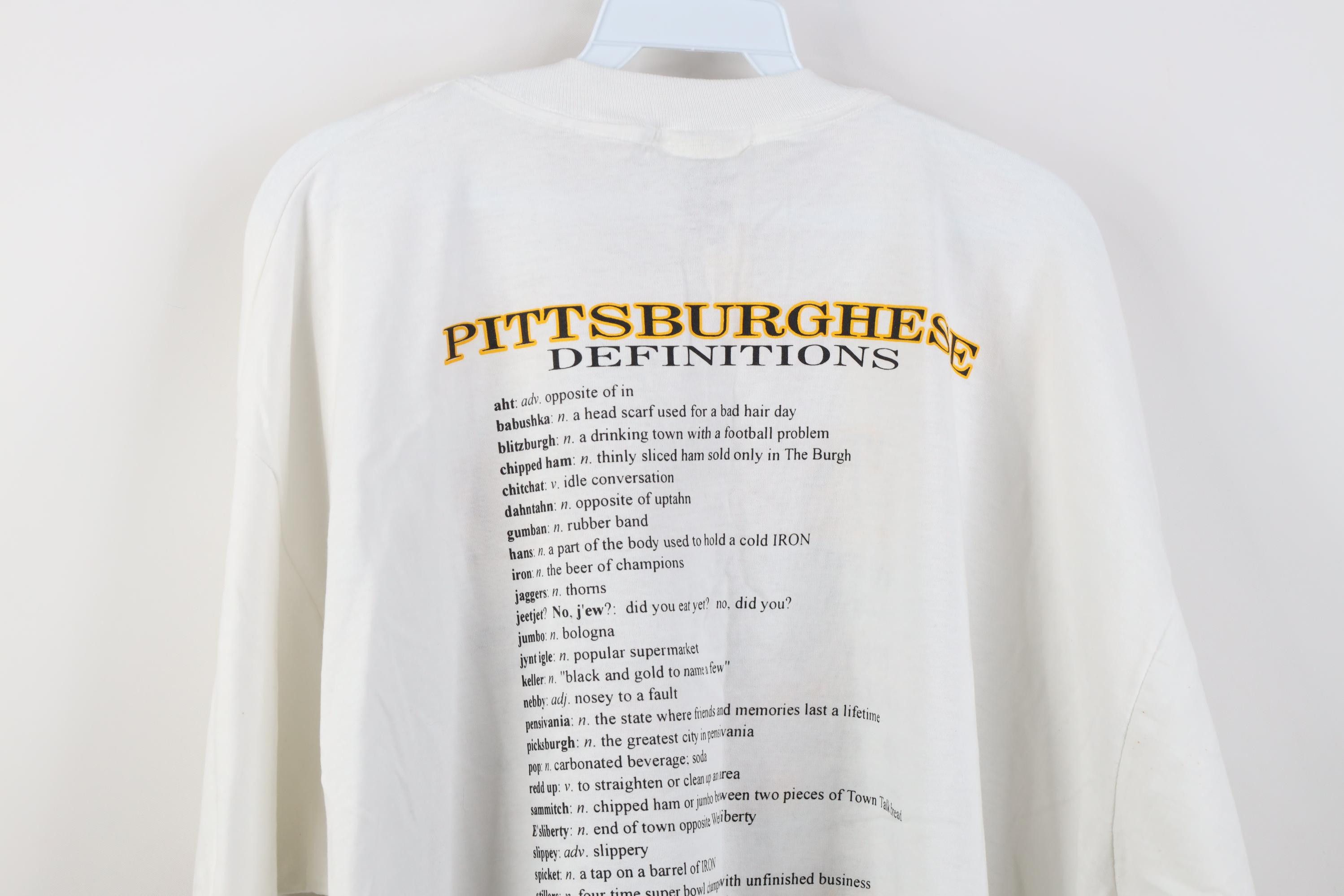Vintage Deadstock Vintage 90s Pittsburghese Pittsburgh T-Shirt Size US XXL / EU 58 / 5 - 15 Thumbnail