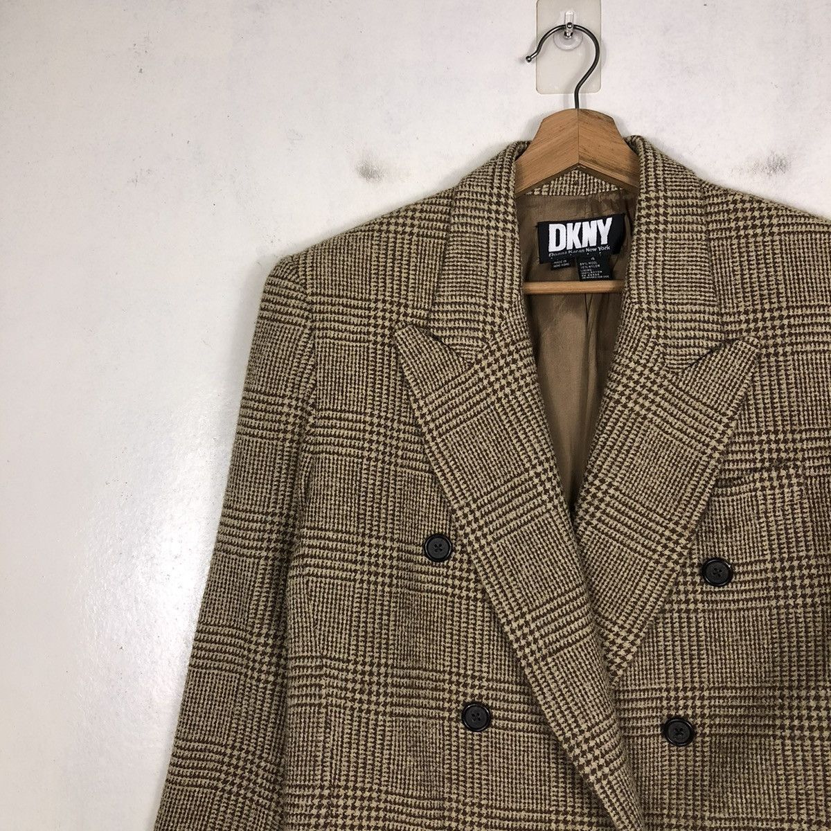 DKNY 📌VINTAGE WOOL JACKET DKNY CHECK ISSEY MIYAKE Size US S / EU 44-46 / 1 - 8 Thumbnail