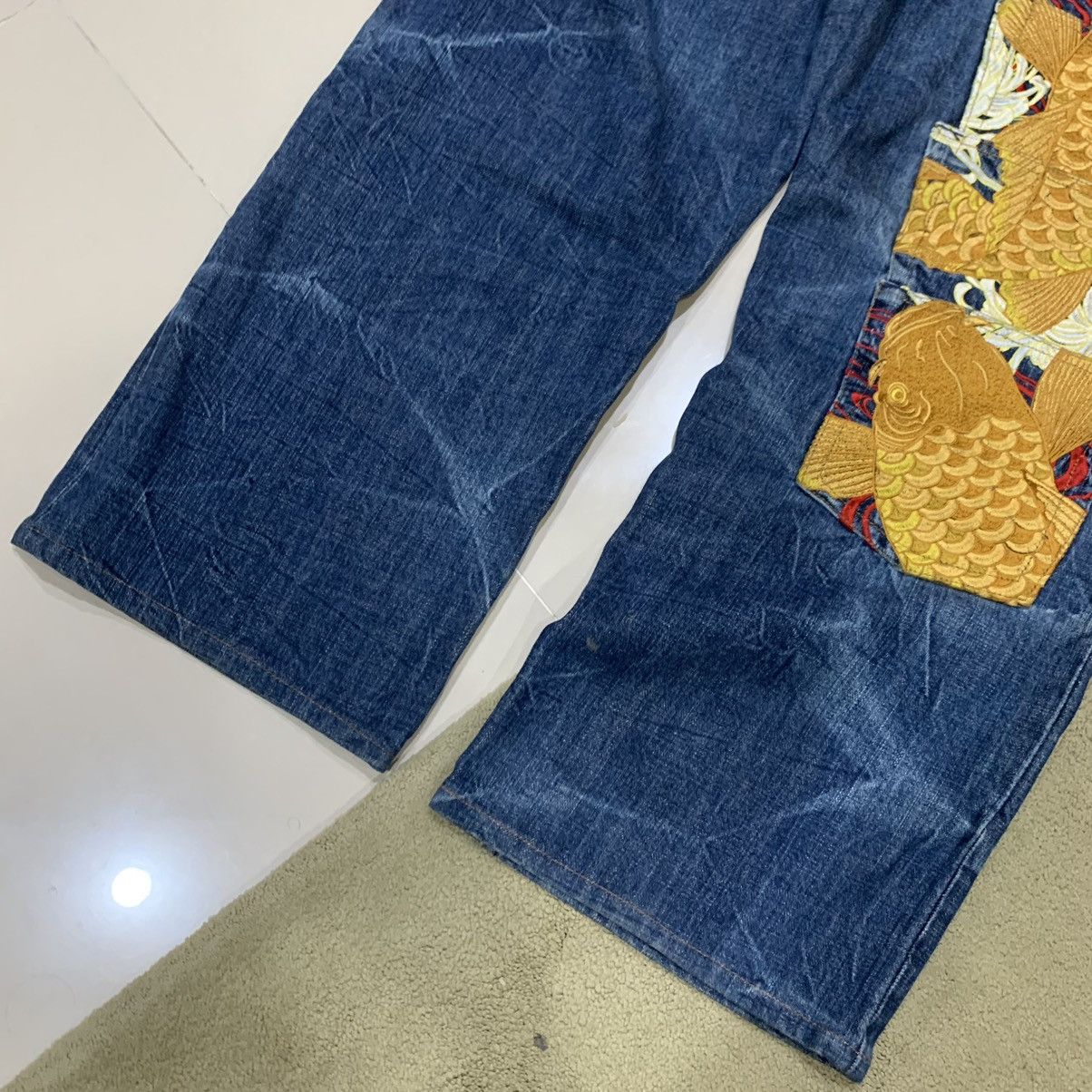 Karakuri Tamashii Karakuri Tamashii Multi Pocket Embroidered Koi Fish Jeans Size US 38 / EU 54 - 6 Thumbnail