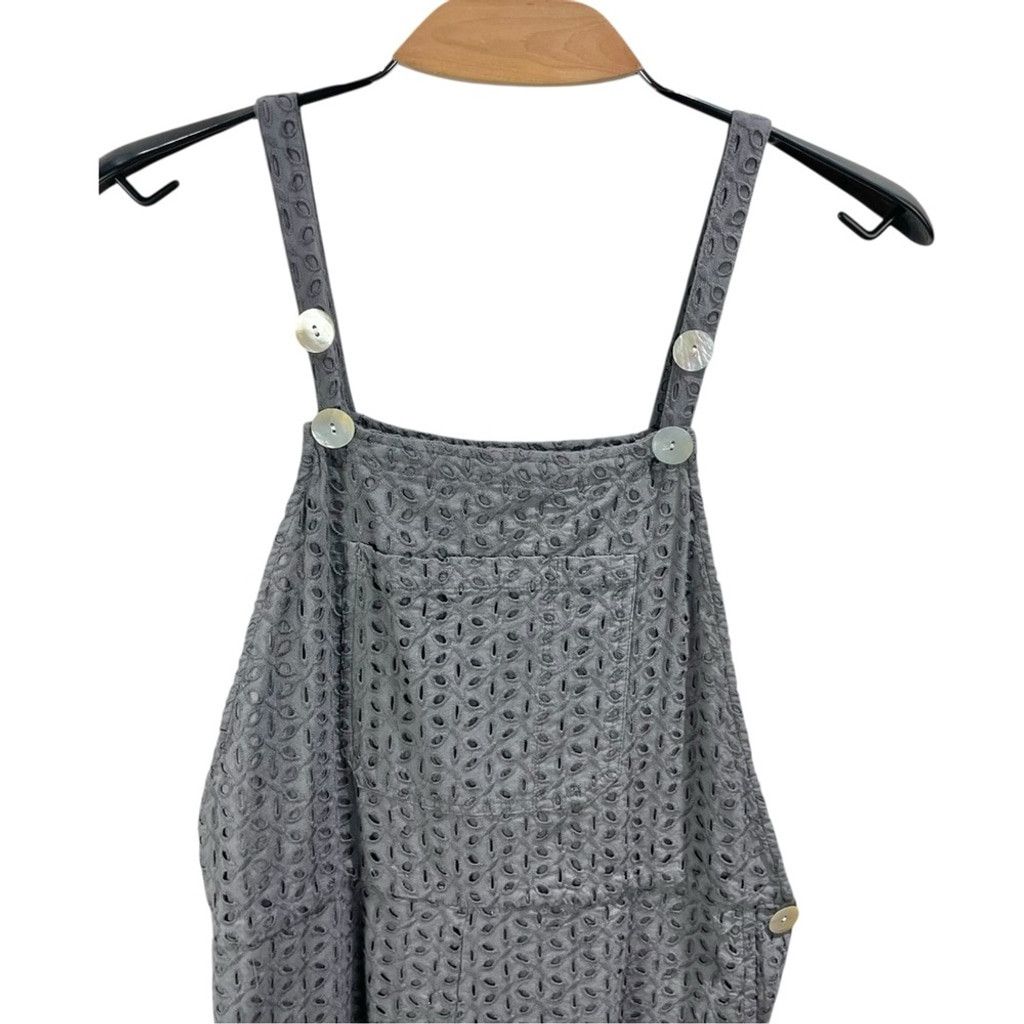 Zara Zara Grey Cotton Broderie Eyelet Jumpsuit Size S Size 28" / US 6 / IT 42 - 7 Thumbnail