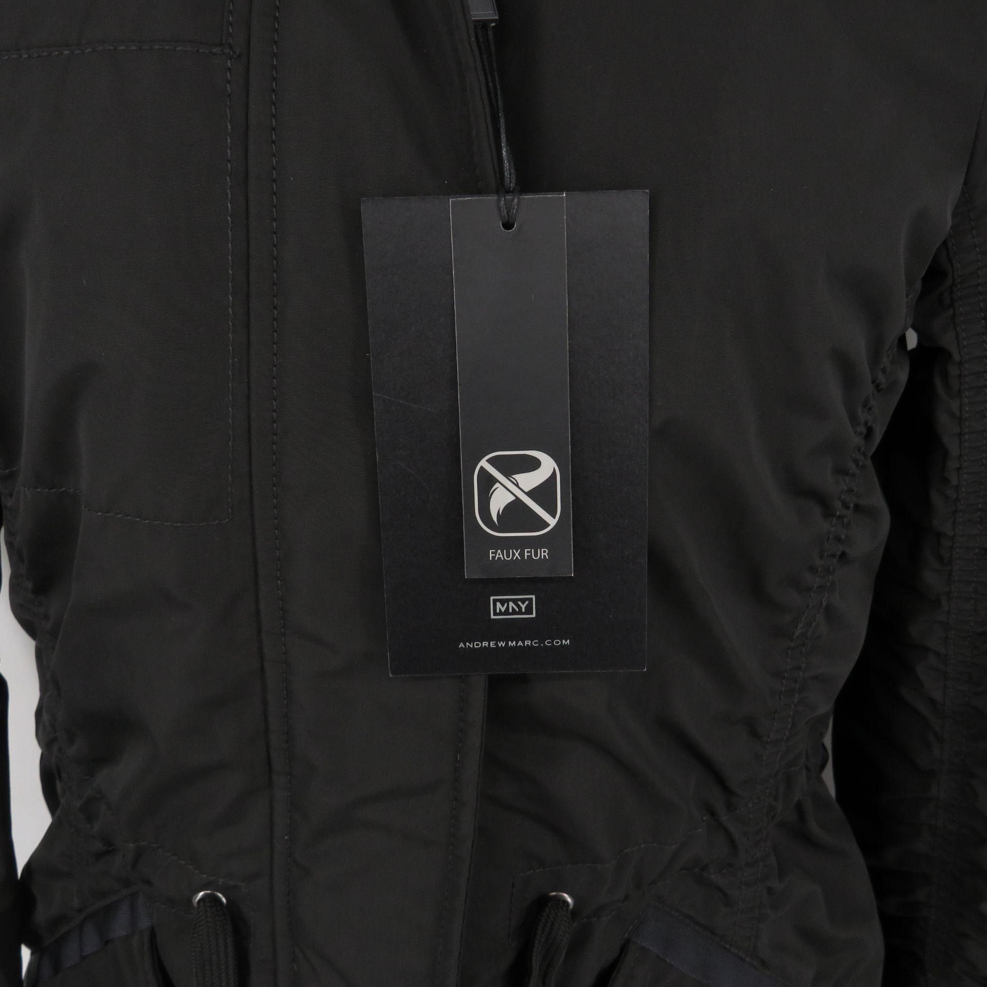 Other Marc New York Black Hooded Jacket W/ Faux Fur Collar Womens Size XS / US 0-2 / IT 36-38 - 6 Thumbnail