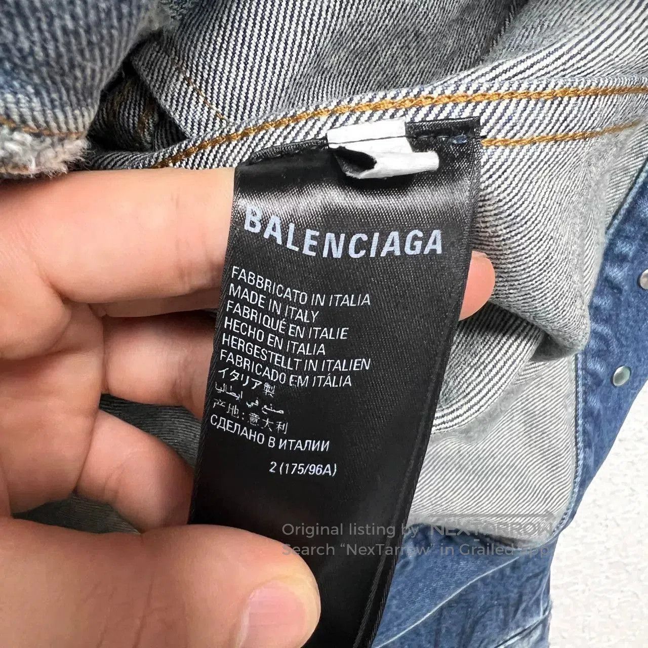 Balenciaga balenciaga hand-painted distressed denim jacket. Size US S / EU 44-46 / 1 - 4 Thumbnail