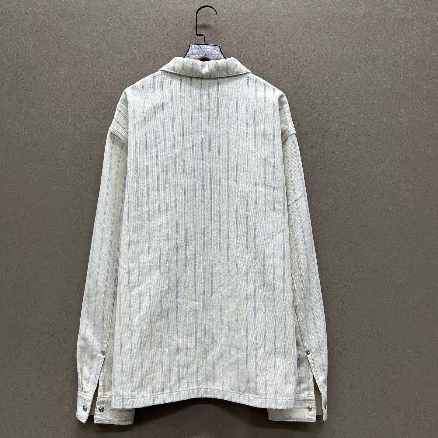 Dior Dior 25 NWT Cream Embroidered Slogan Striped Denim Jacket 52 Size US L / EU 52-54 / 3 - 2 Thumbnail