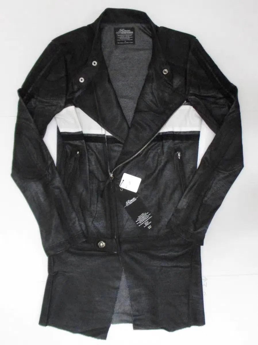 Roen Black Leather Jacket with Zipper & Button Details. Size US L / EU 52-54 / 3 - 1 Thumbnail