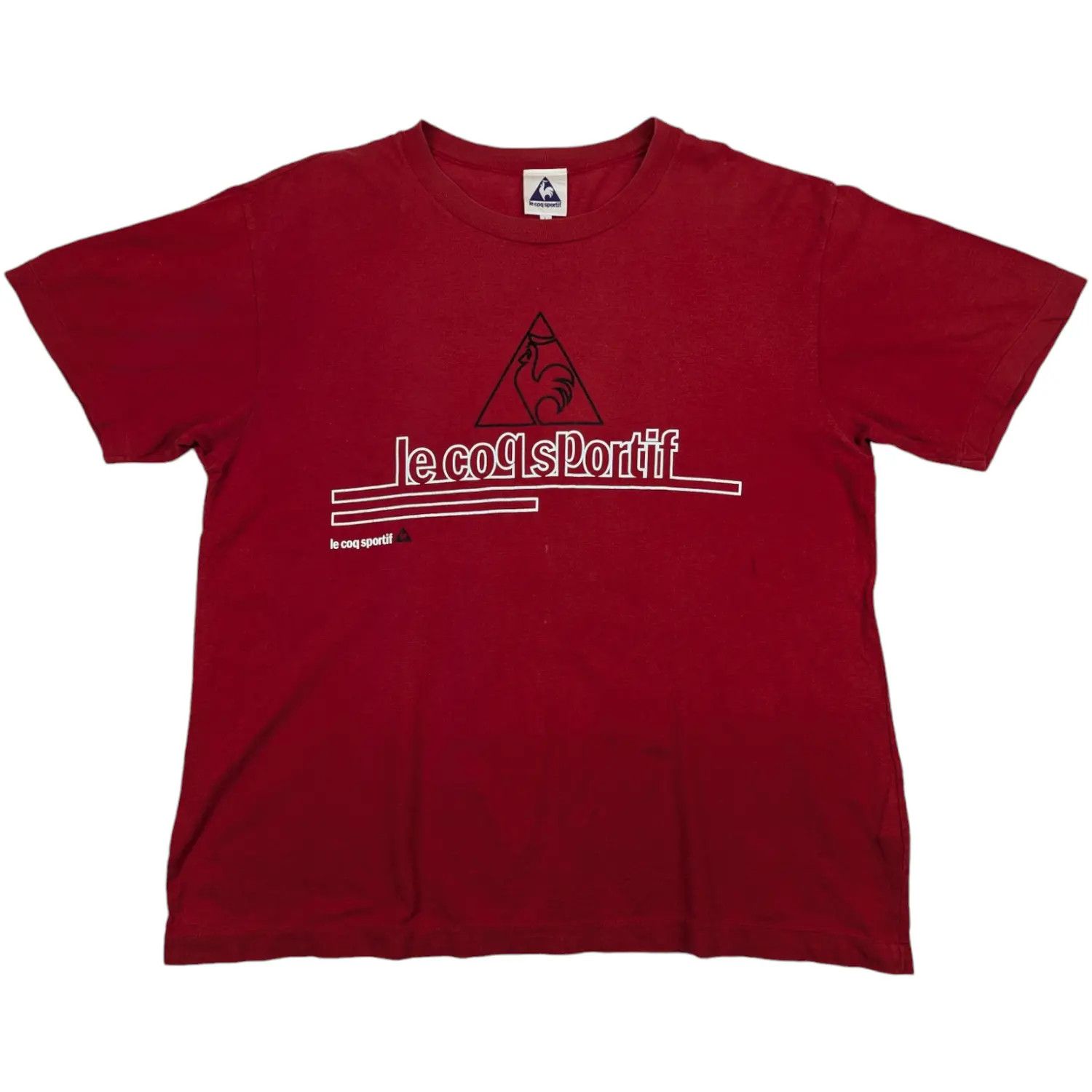 Le Coq Sportif × Vintage Vintage LE COQ SPORTIF Big Spell Out T-Shirt Single Stitches Size US L / EU 52-54 / 3 - 2 Thumbnail