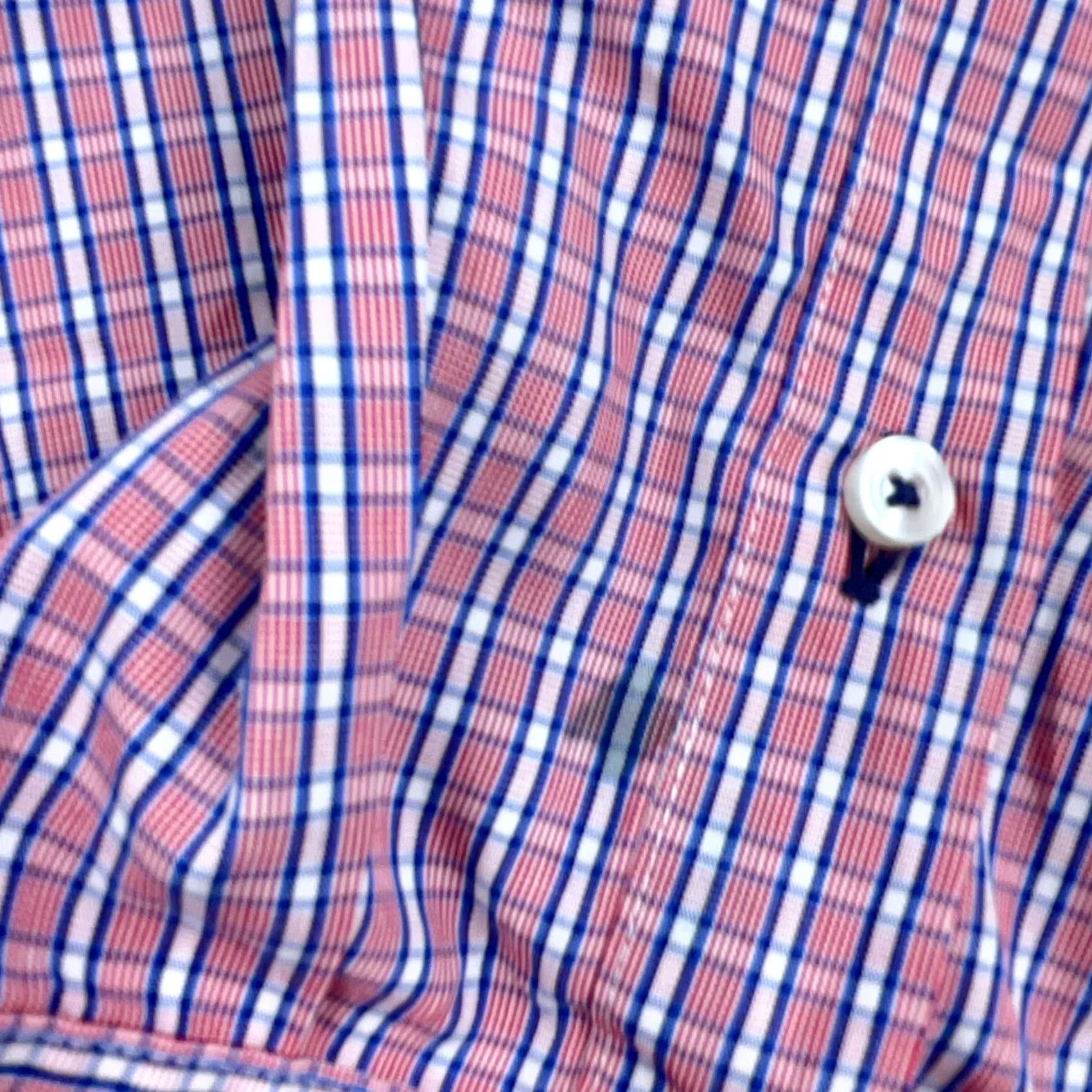 UNTUCKit UNTUCKit Shirt Adult Men Large Pink Blue Plaid Button Up Casual Dress Poplin Size US L / EU 52-54 / 3 - 7 Thumbnail