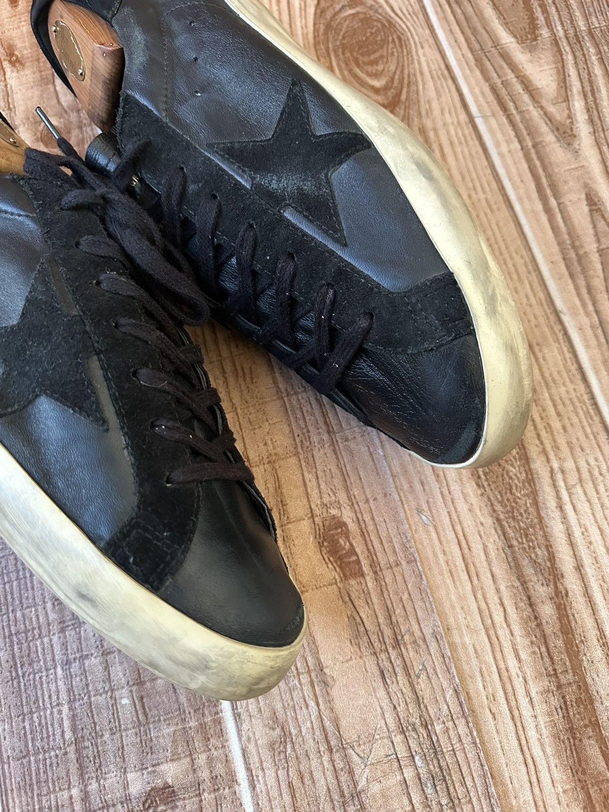 Golden Goose Golden Goose Superstar GGDB Black Leather Low Top Sneaks Size US 11 / EU 44 - 24 Thumbnail