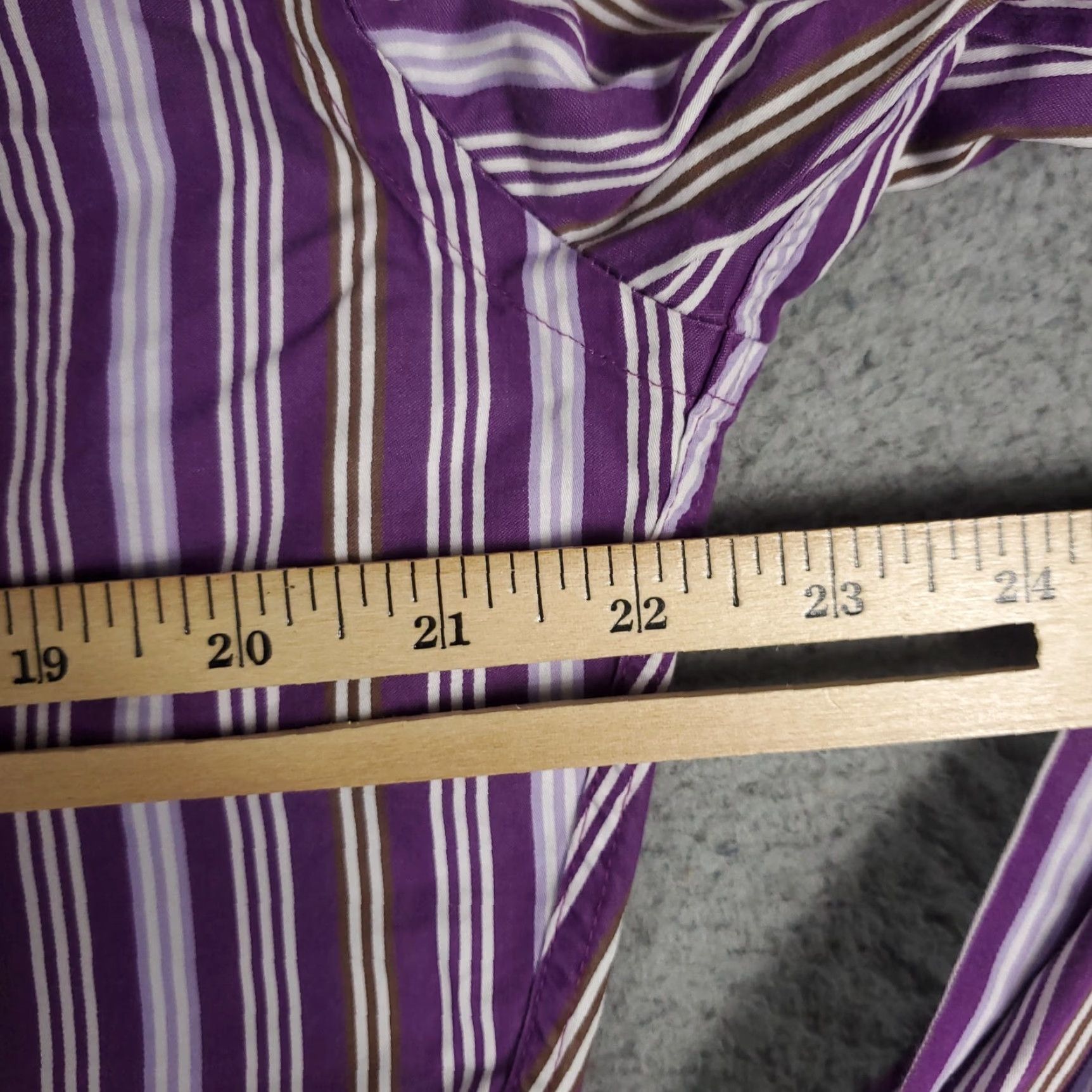 Peter Millar Peter Millar Shirt Adult Medium Purple Striped Long Sleeve Button-Up Damaged Mens Size US M / EU 48-50 / 2 - 7 Thumbnail