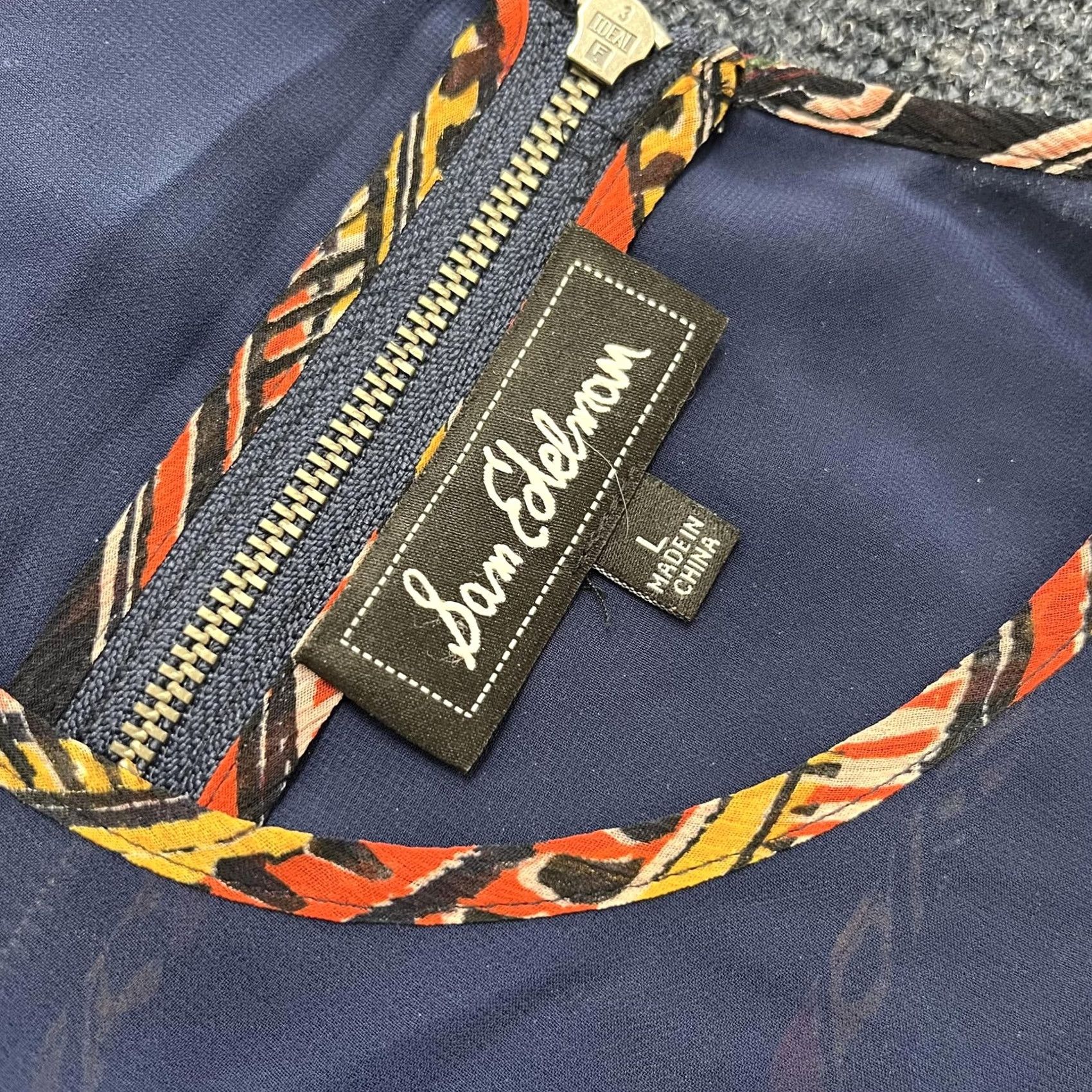 Sam Edelman Sam Edelman Tank Top Womens Large Multicolor Stripe Sleeveless Zipper Back Boho Crew Neck Shirt Size L / US 10 / IT 46 - 2 Thumbnail