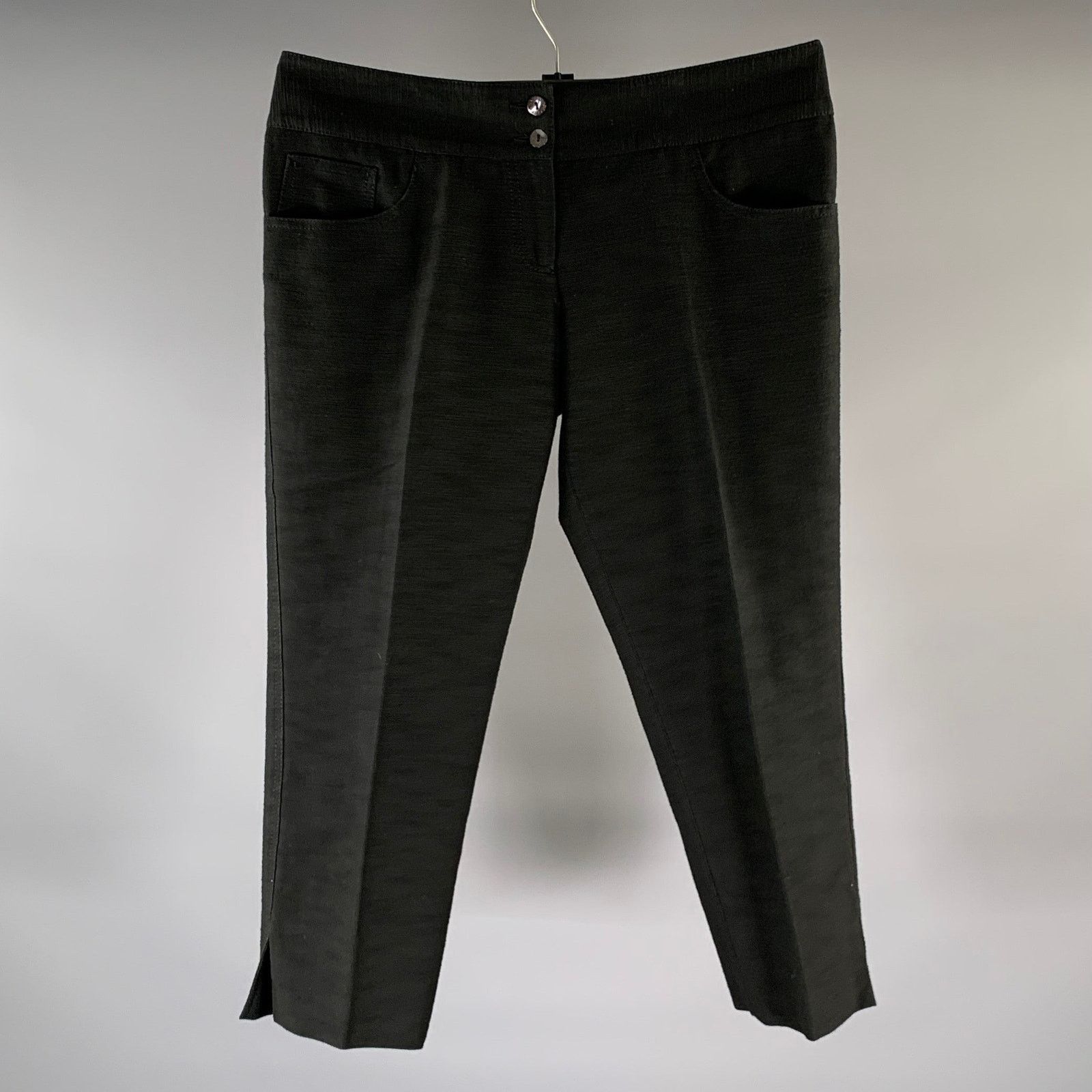 Dolce & Gabbana DOLCE & GABBANA Size 34 Black Cotton Blend Capri Dress Pants Size US 34 / EU 50 - 1 Thumbnail
