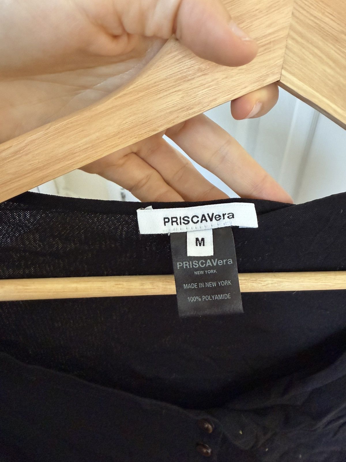 PRISCAVera Priscavera black asymmetrical button detail top Size M / US 6-8 / IT 42-44 - 4 Thumbnail