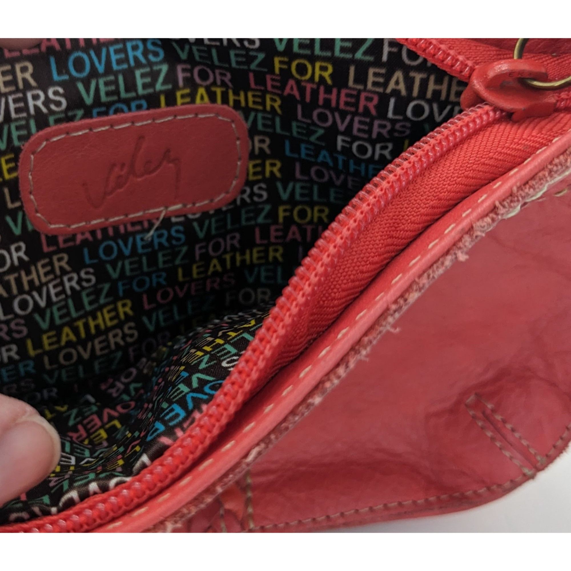 Other Vintage Velez Red Leather Wristlet With Braided Trim & Tasse Size ONE SIZE - 6 Thumbnail