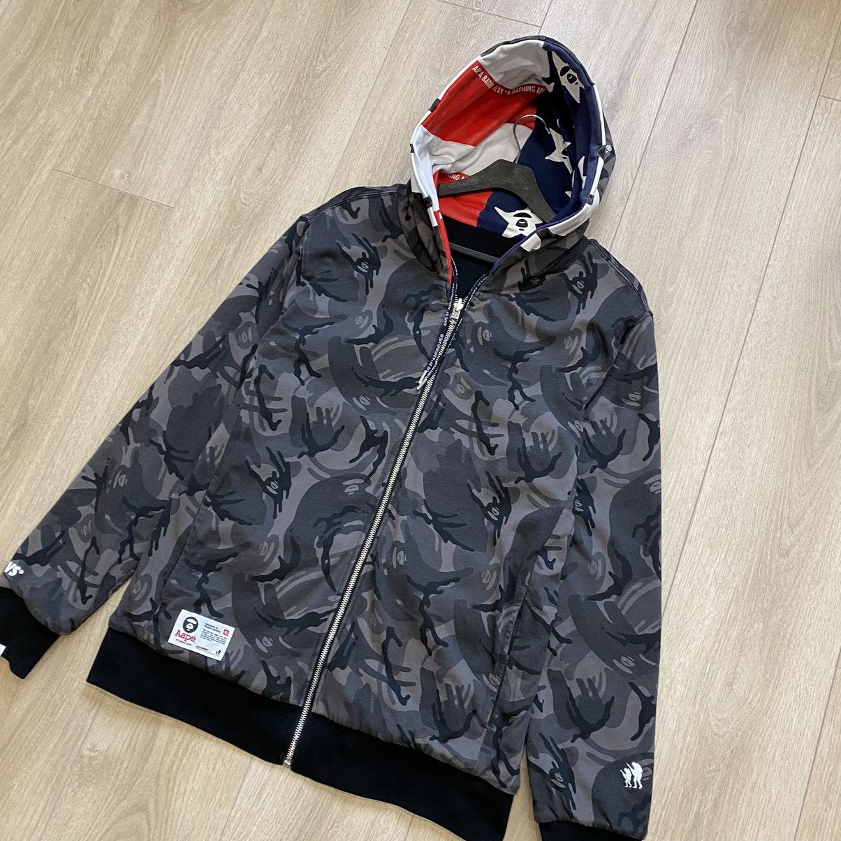 Aape Aape Camo Reversible Zip Hoodie Size US XL / EU 56 / 4 - 4 Thumbnail