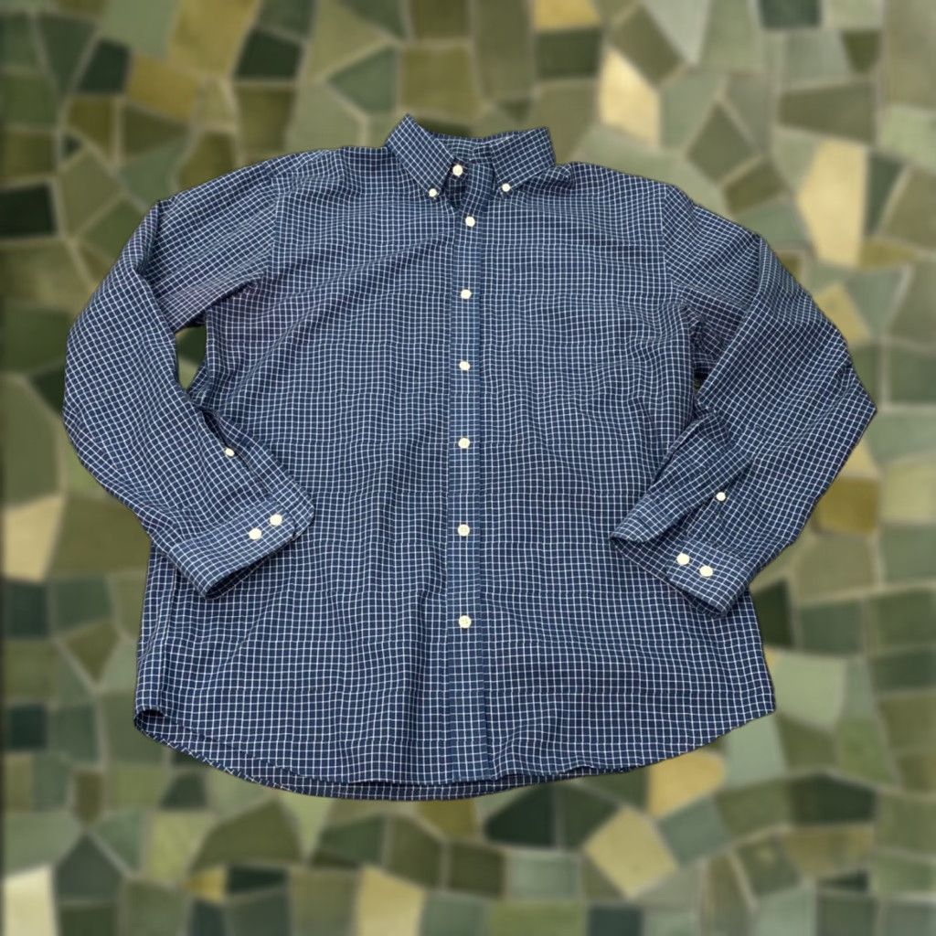 Vintage L.L. Bean Shirt Mens Medium Blue Check Button-Down Traditional Fit Size US M / EU 48-50 / 2 - 1 Thumbnail