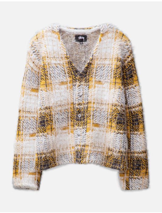 Stussy Hairy Plaid Cardigan | Grailed