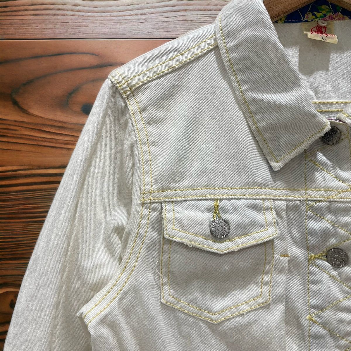 Body Glove × Vintage Rare Vintage Body Glove White Denim Trucker Button Jacket Size M / US 6-8 / IT 42-44 - 5 Thumbnail